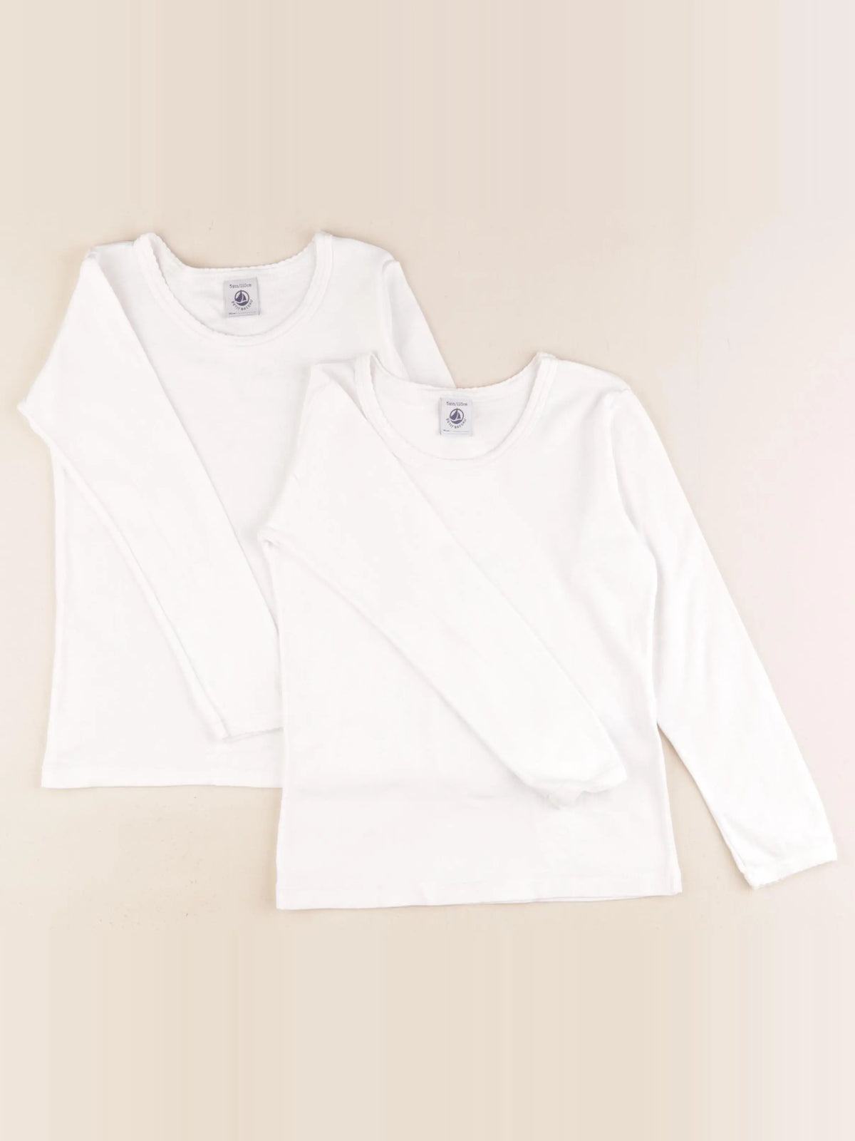 Petit Bateau - lot de 2 maillots de corps blanc - 5 ans