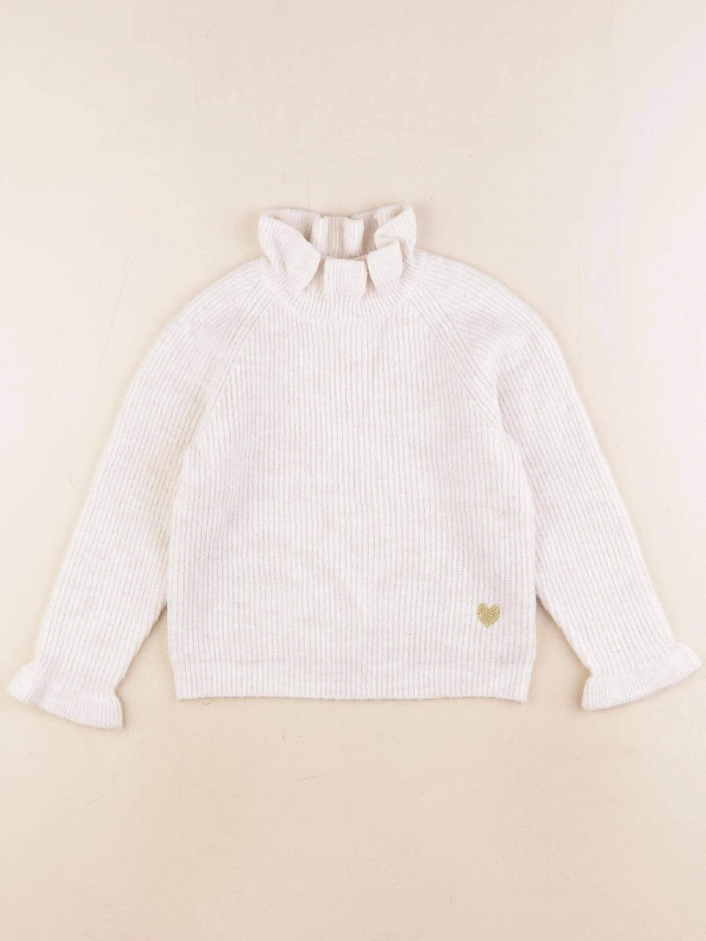 Vertbaudet - pull beige - 6 ans