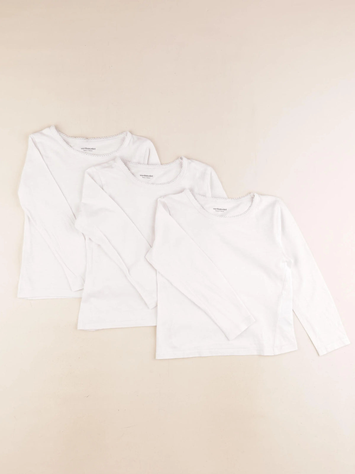Vertbaudet - lot de 3 maillots de corps blanc - 5 ans