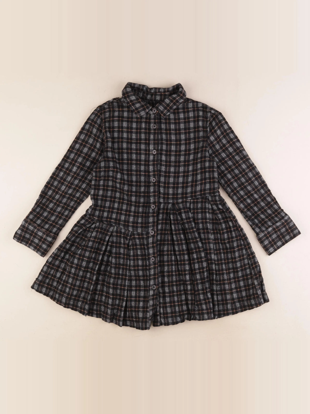 Zara - robe marron, noir - 8/9 ans