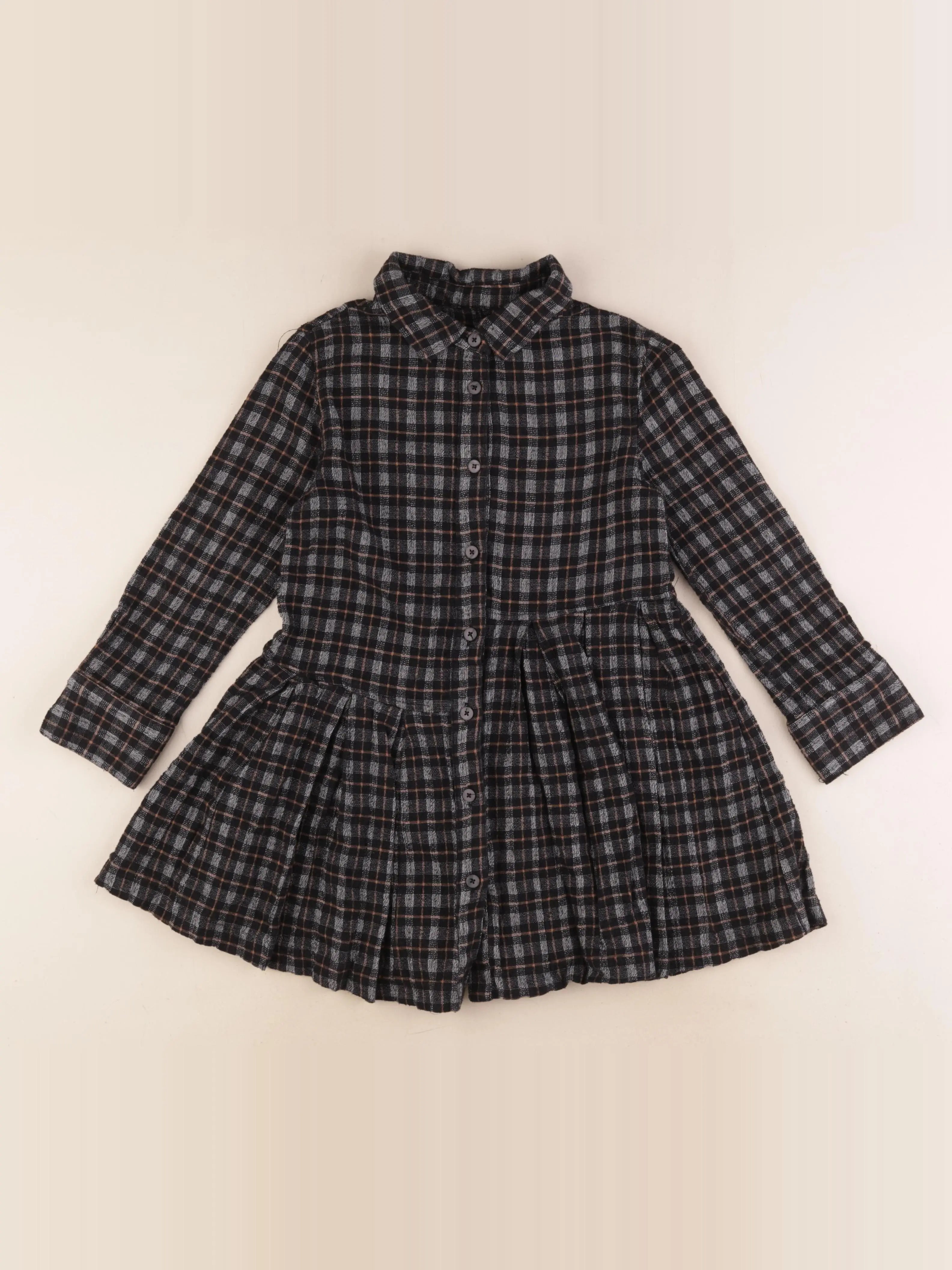Zara - robe marron, noir - 8/9 ans