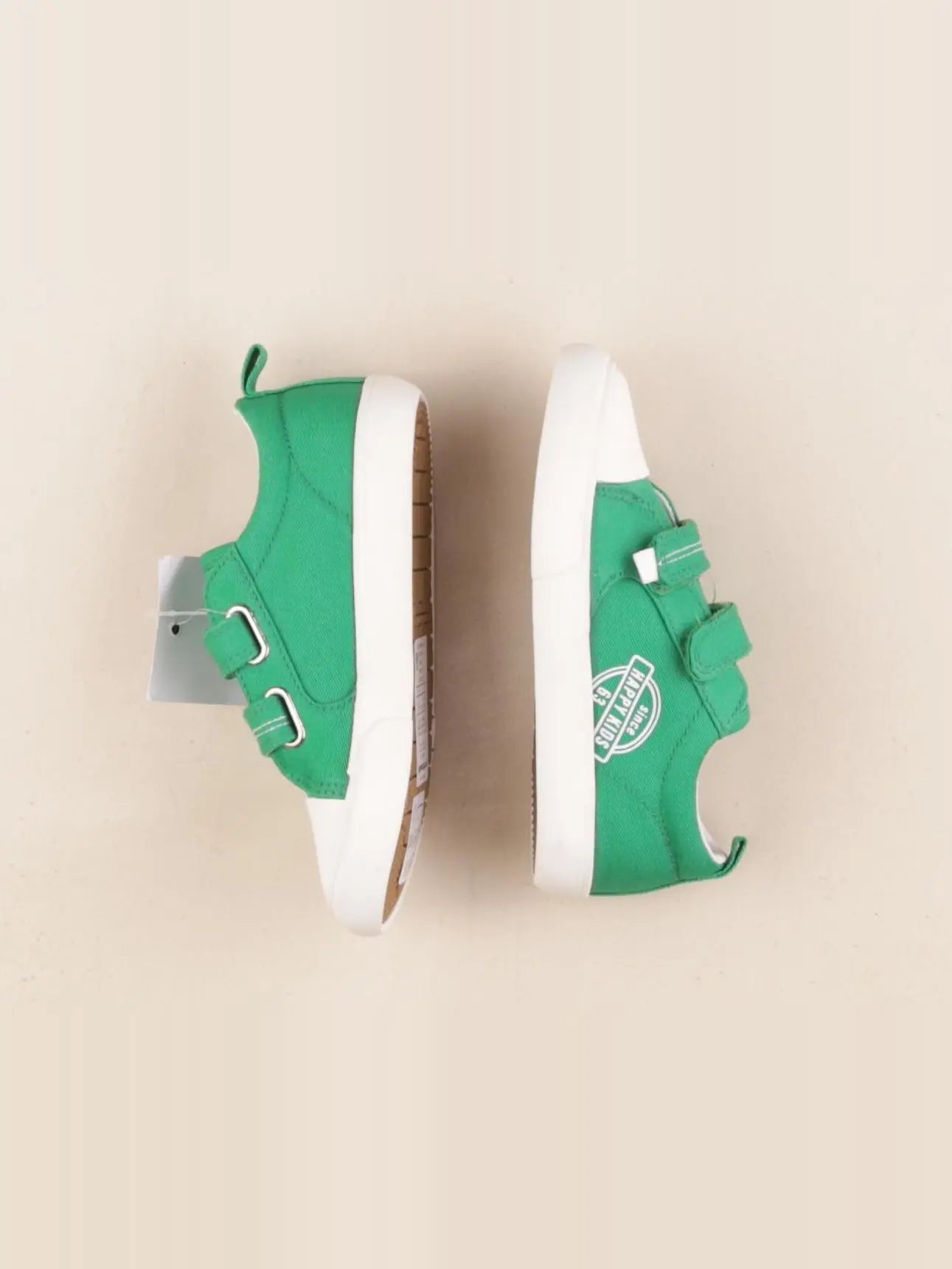 Vertbaudet - tennis à scratch/ lacets vert - pointure 27