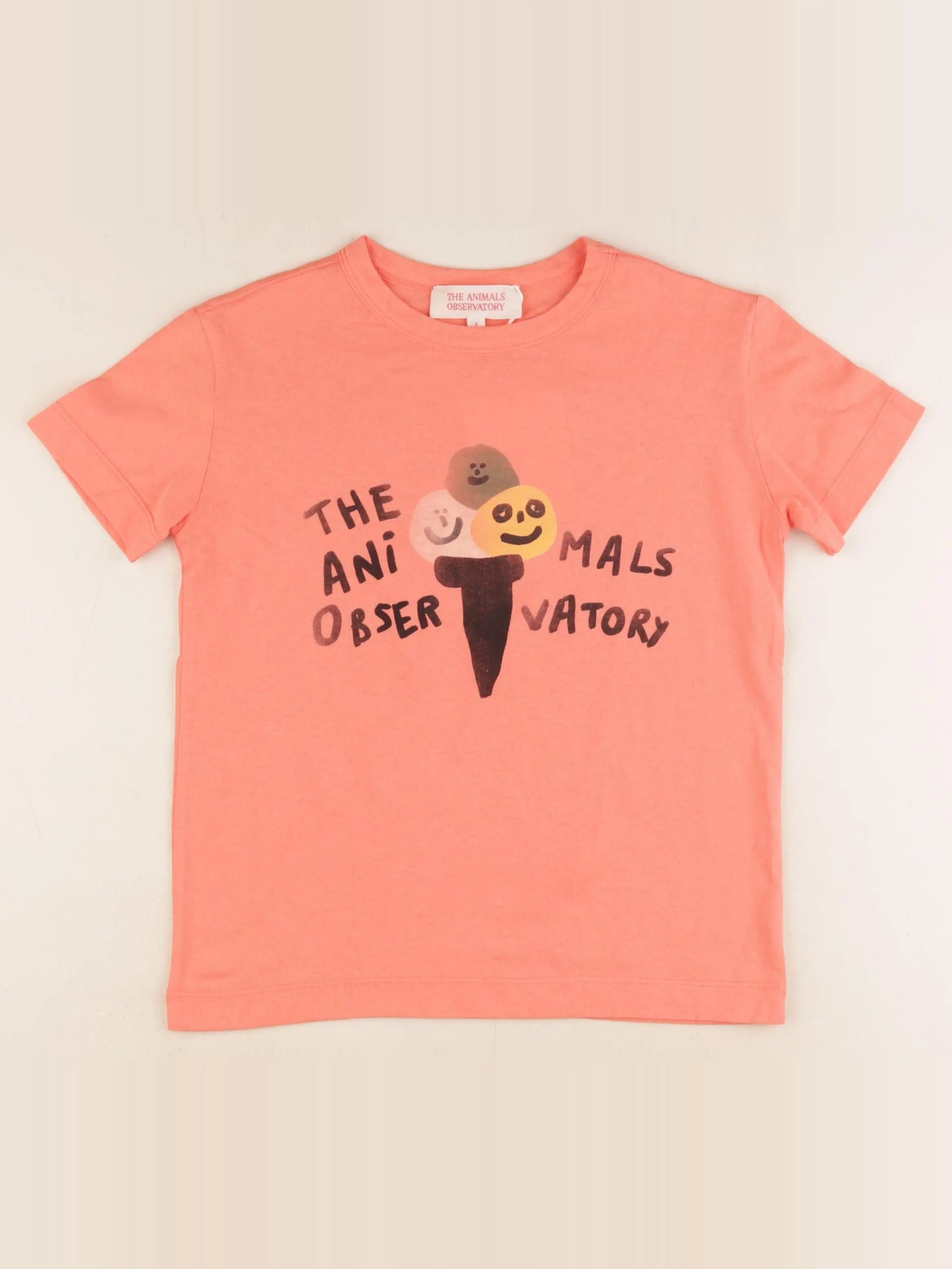 The animals observatory - tee-shirt orange - 8 ans