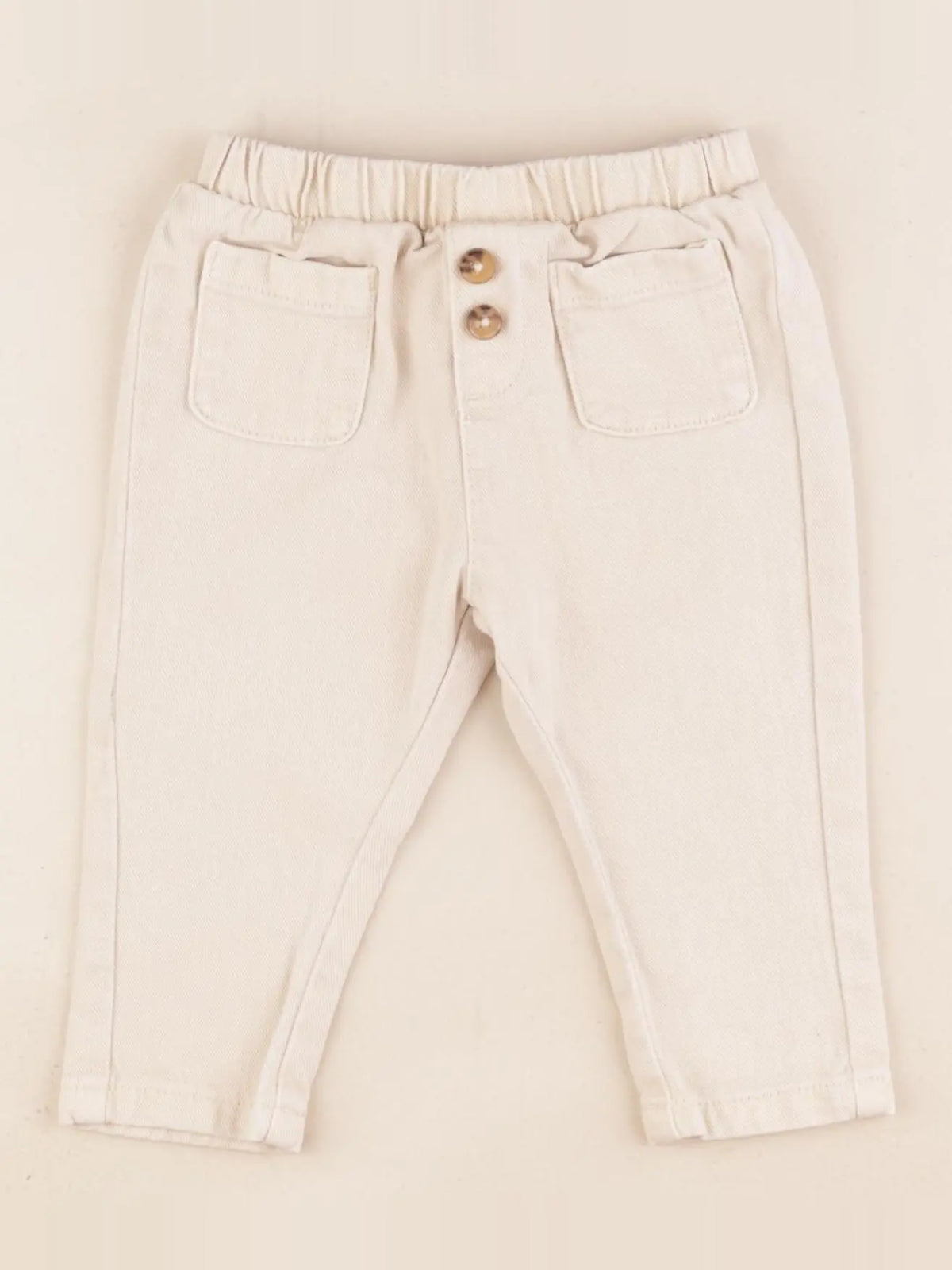 Vertbaudet - pantalon beige - 6 mois