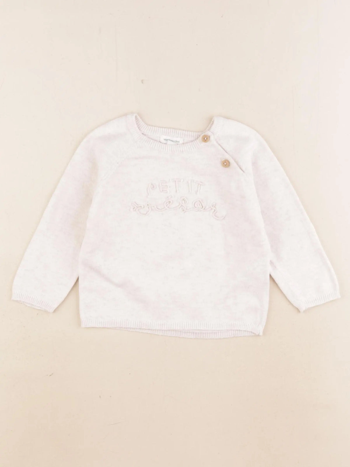 Vertbaudet - pull beige - 6 mois