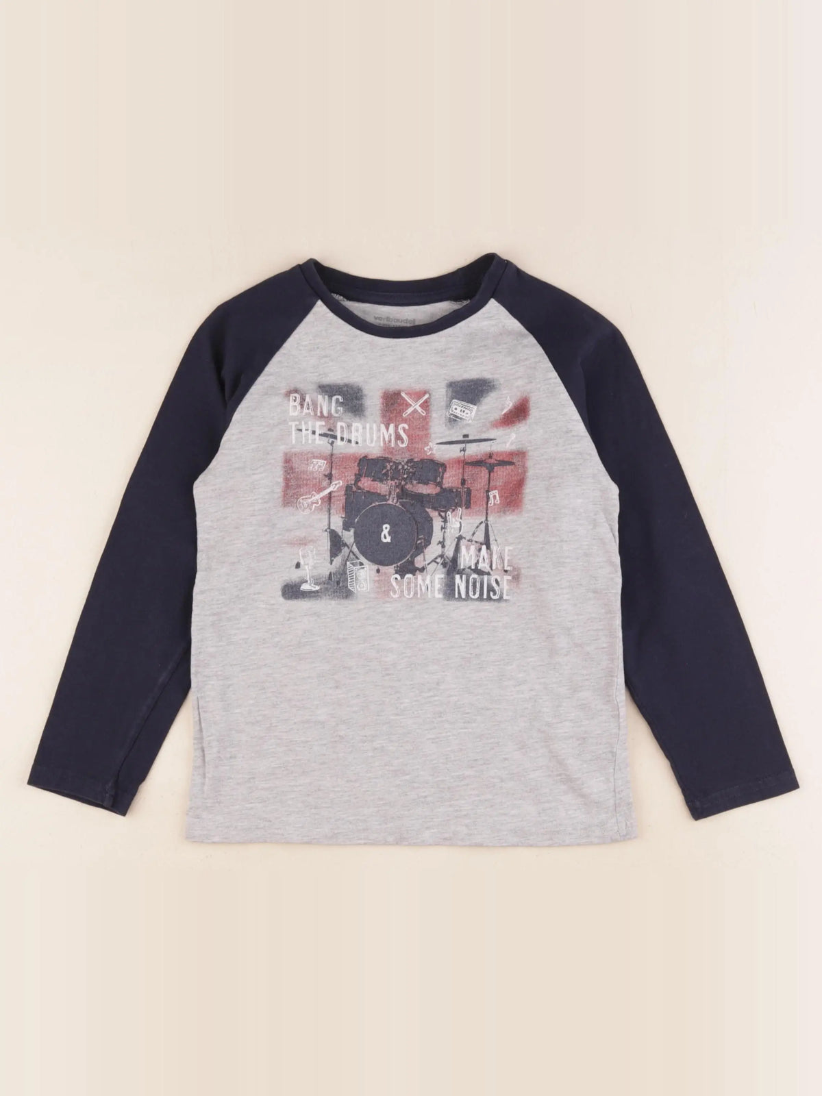 Vertbaudet - tee-shirt bleu, gris - 6 ans