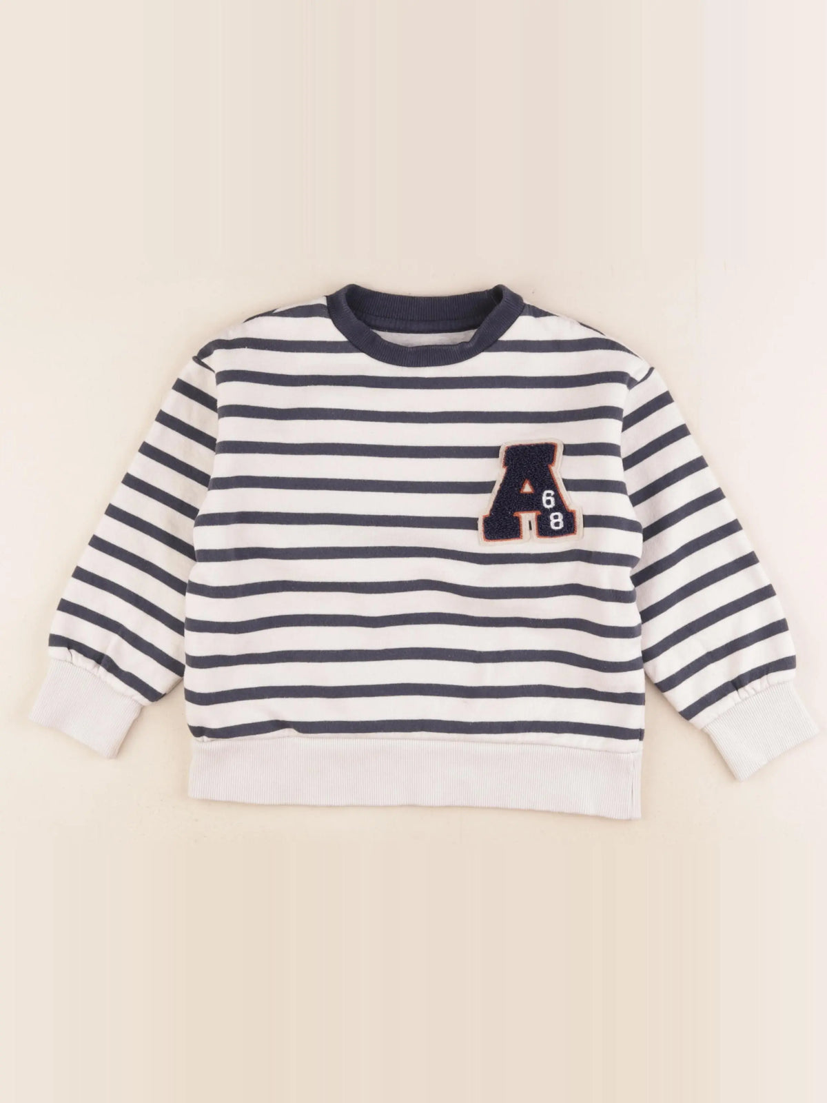 Vertbaudet - sweat bleu, blanc - 6 ans
