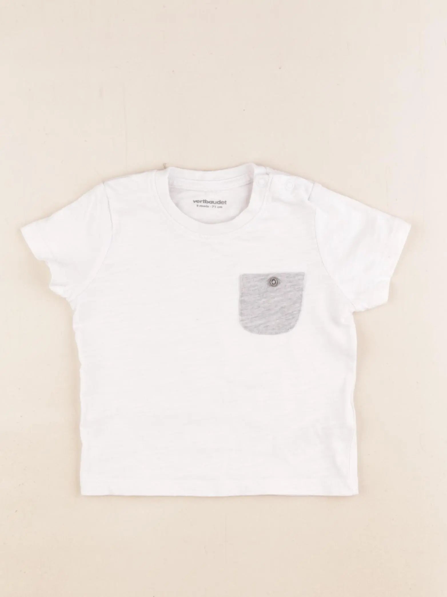 Vertbaudet - tee-shirt blanc - 9 mois