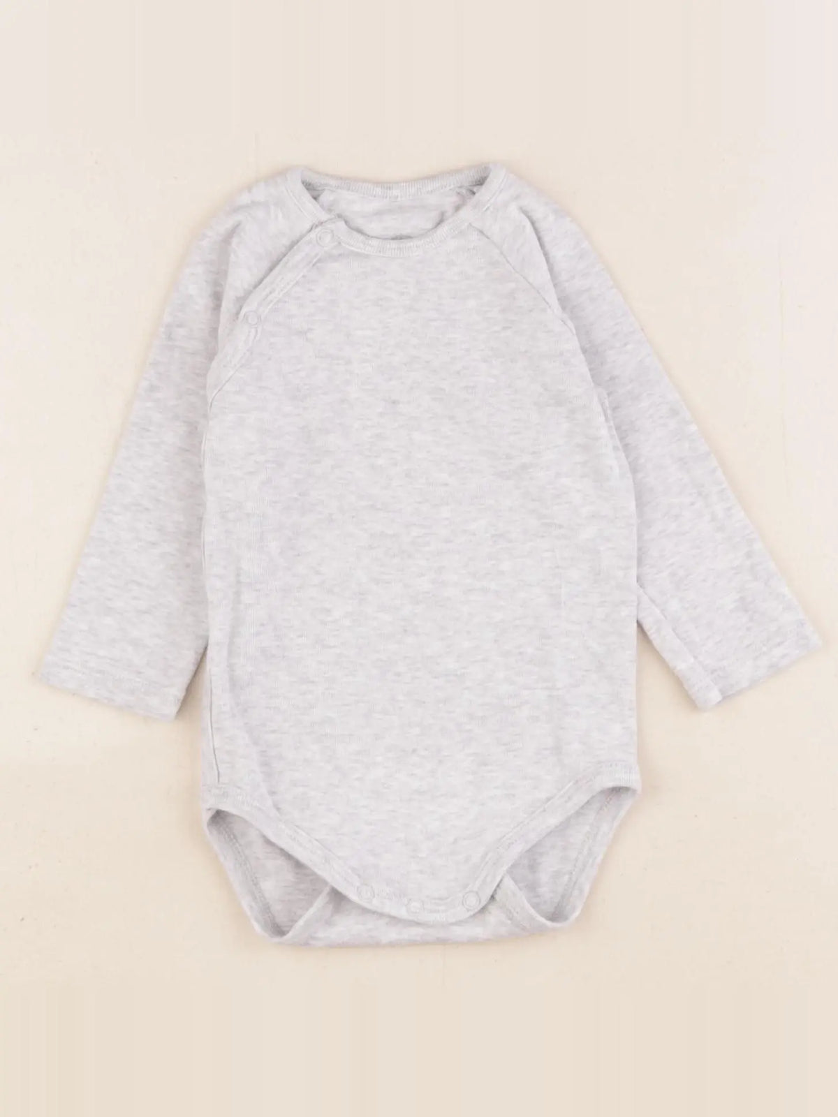 Petit Bateau - body gris - 12 mois