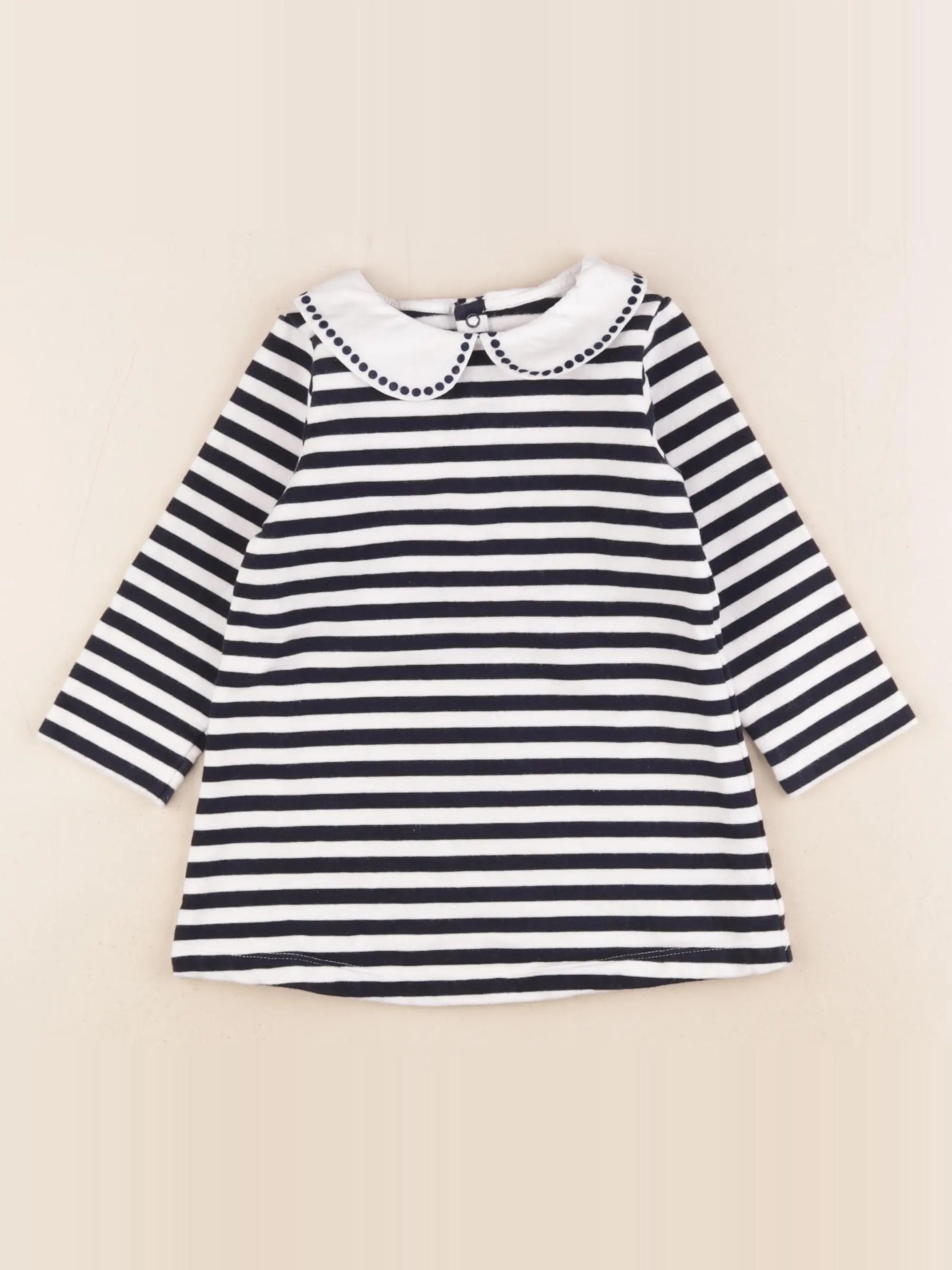 Jacadi - robe blanc, bleu - 18 mois