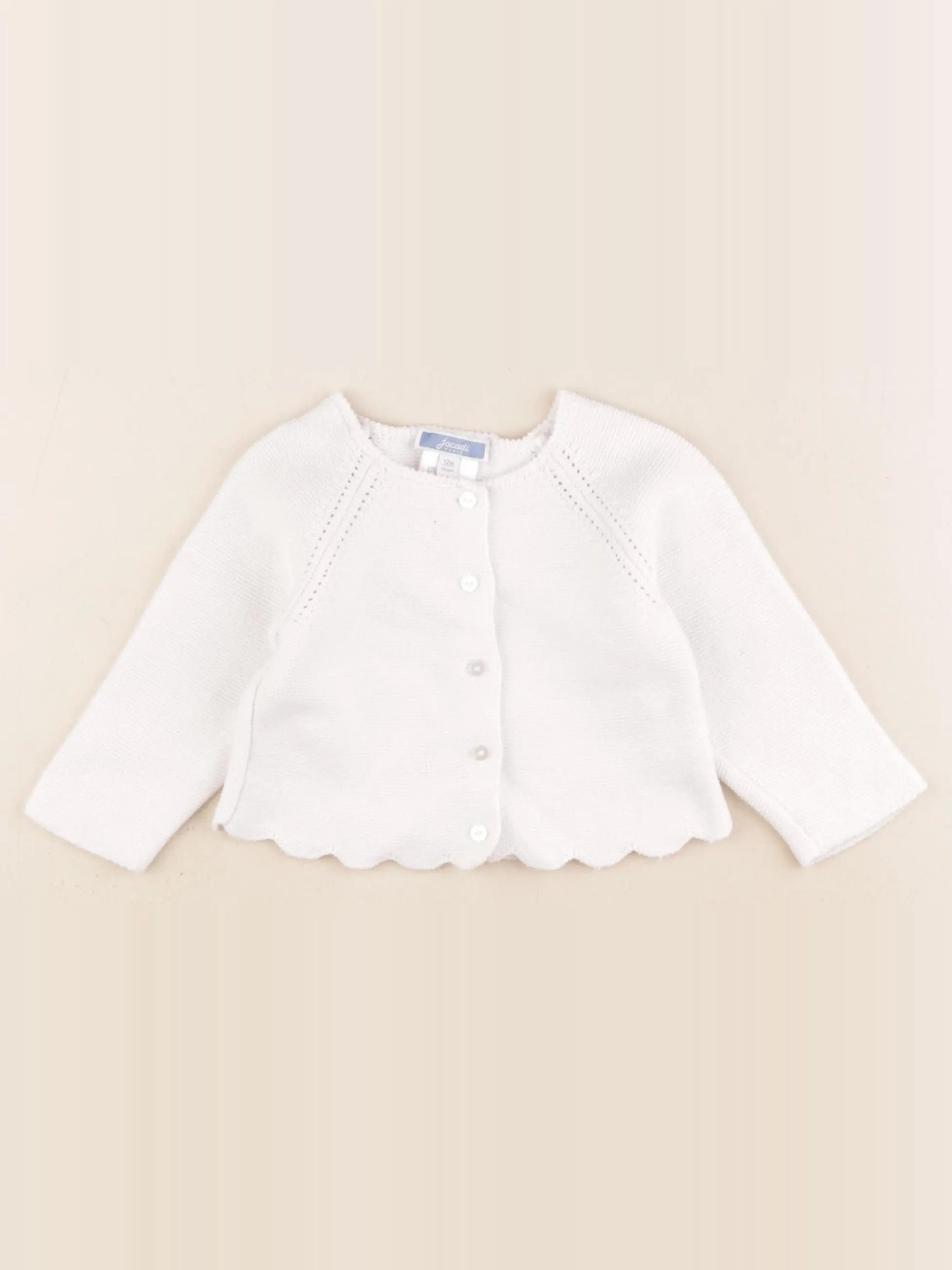 Jacadi - gilet blanc - 12 mois