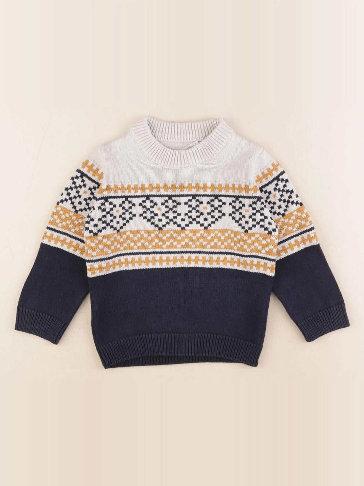 Eden & Victor - pull bleu, jaune - 3 ans