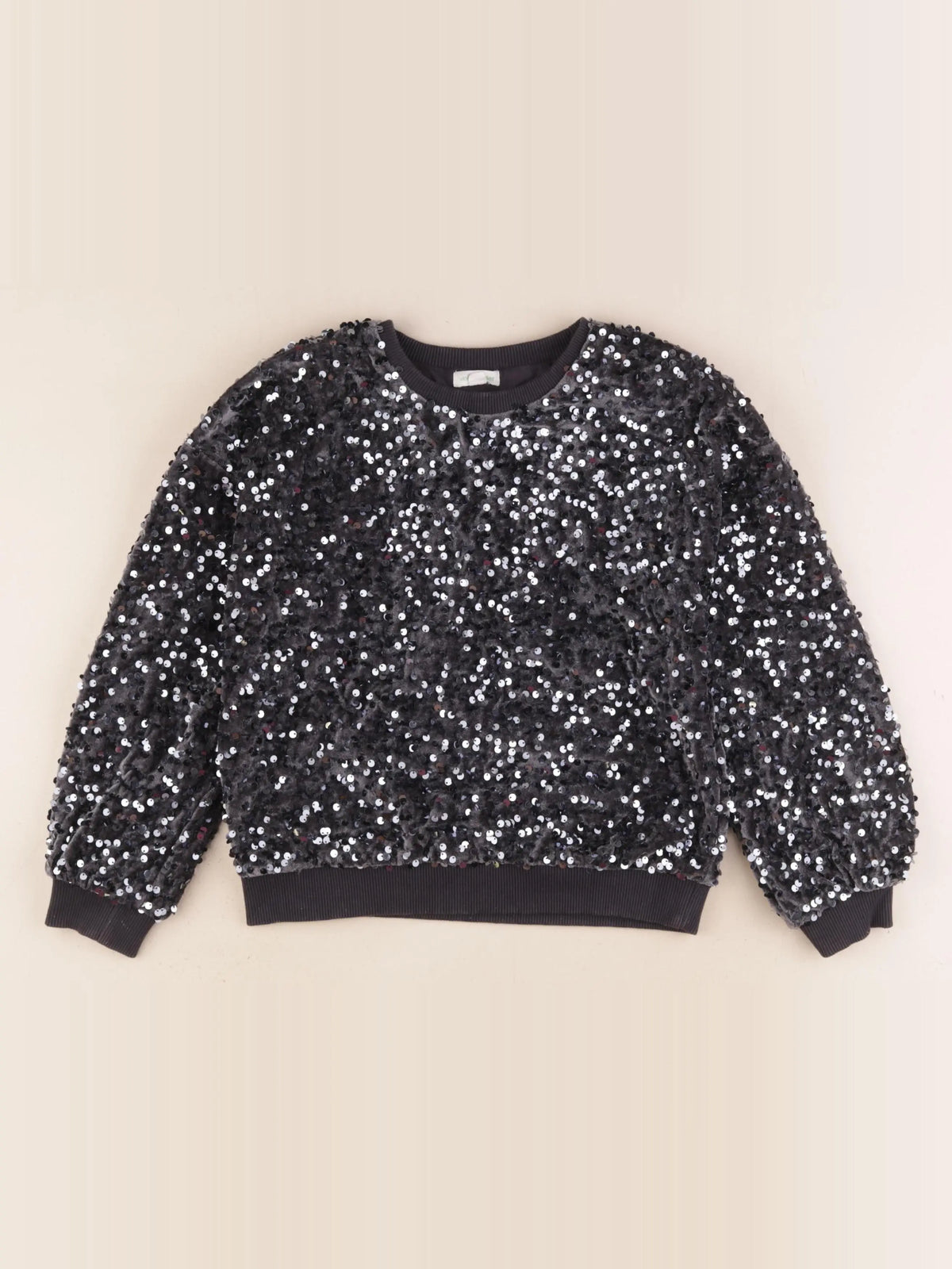 Vertbaudet - sweat gris, argent - 8 ans