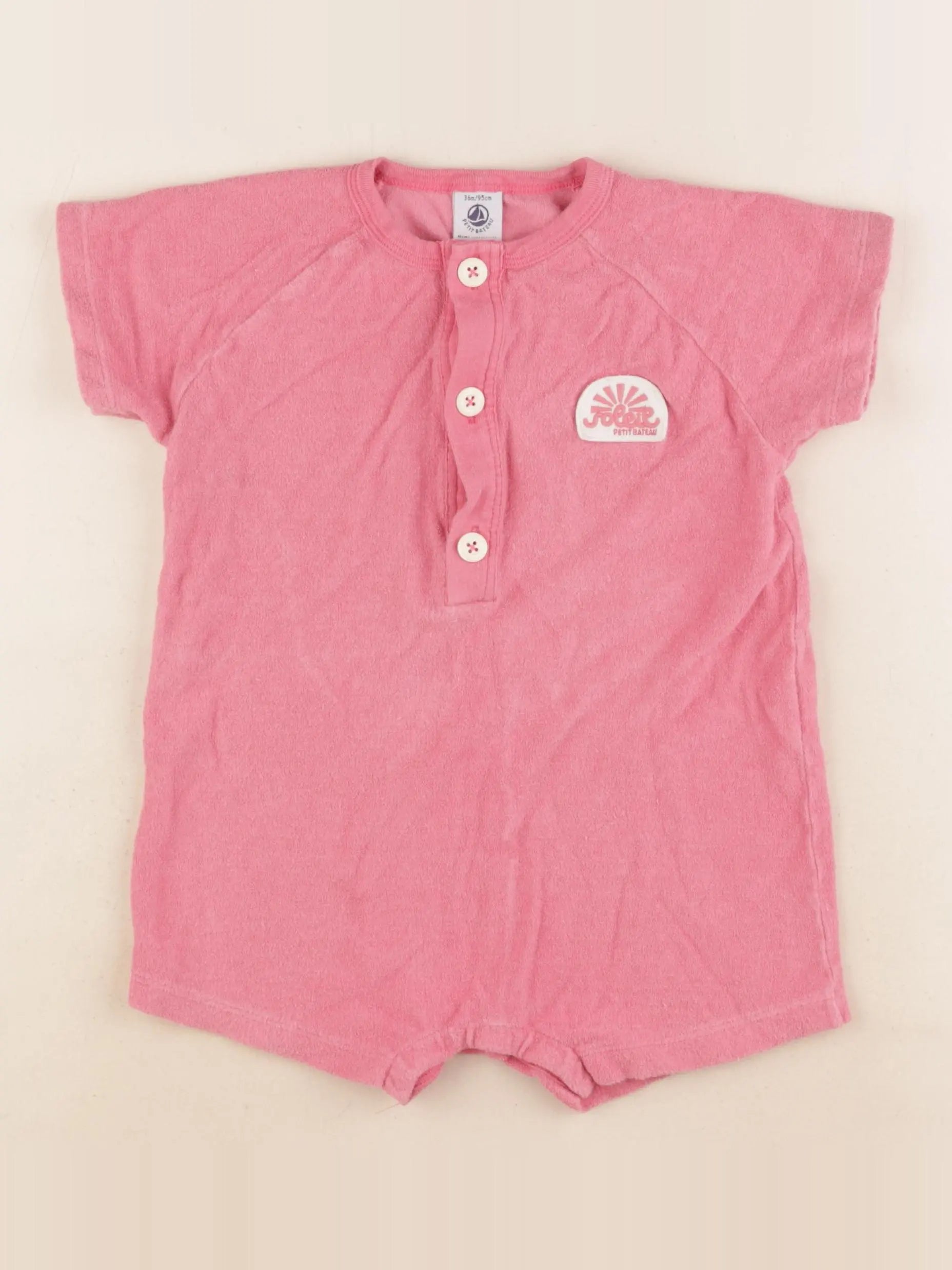 Petit Bateau - combinaison rose - 36 mois