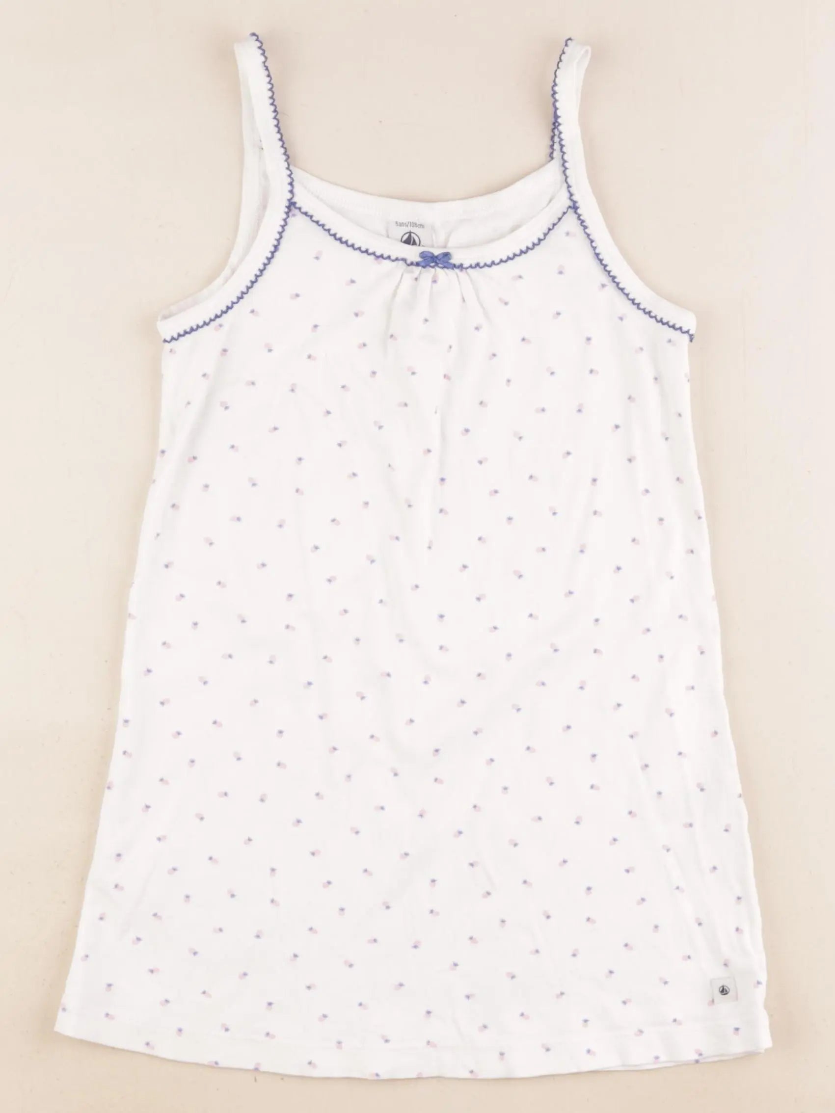 Petit Bateau - chemise de nuit coton blanc - 5 ans