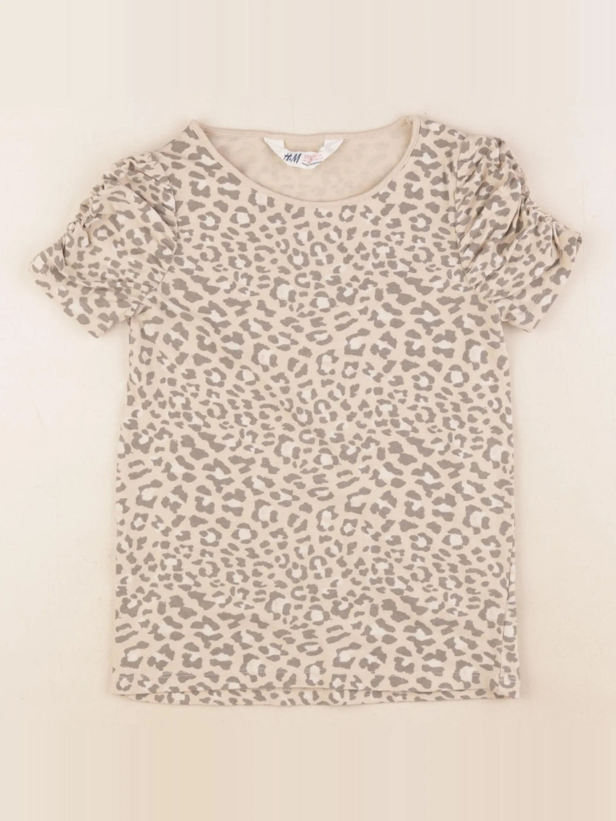 H&M - tee-shirt beige - 7/8 ans