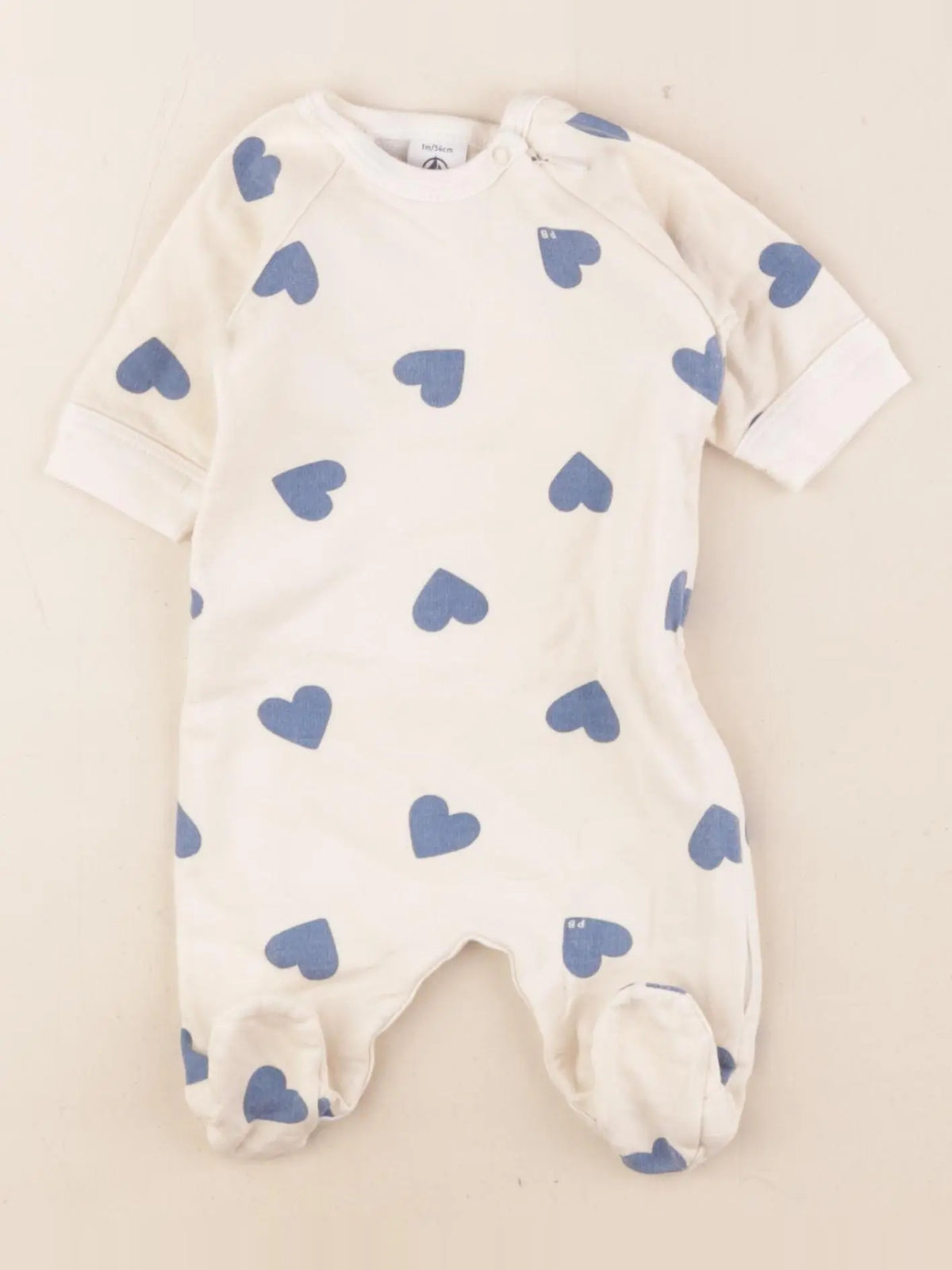 Petit Bateau - pyjama coton beige - 1 mois