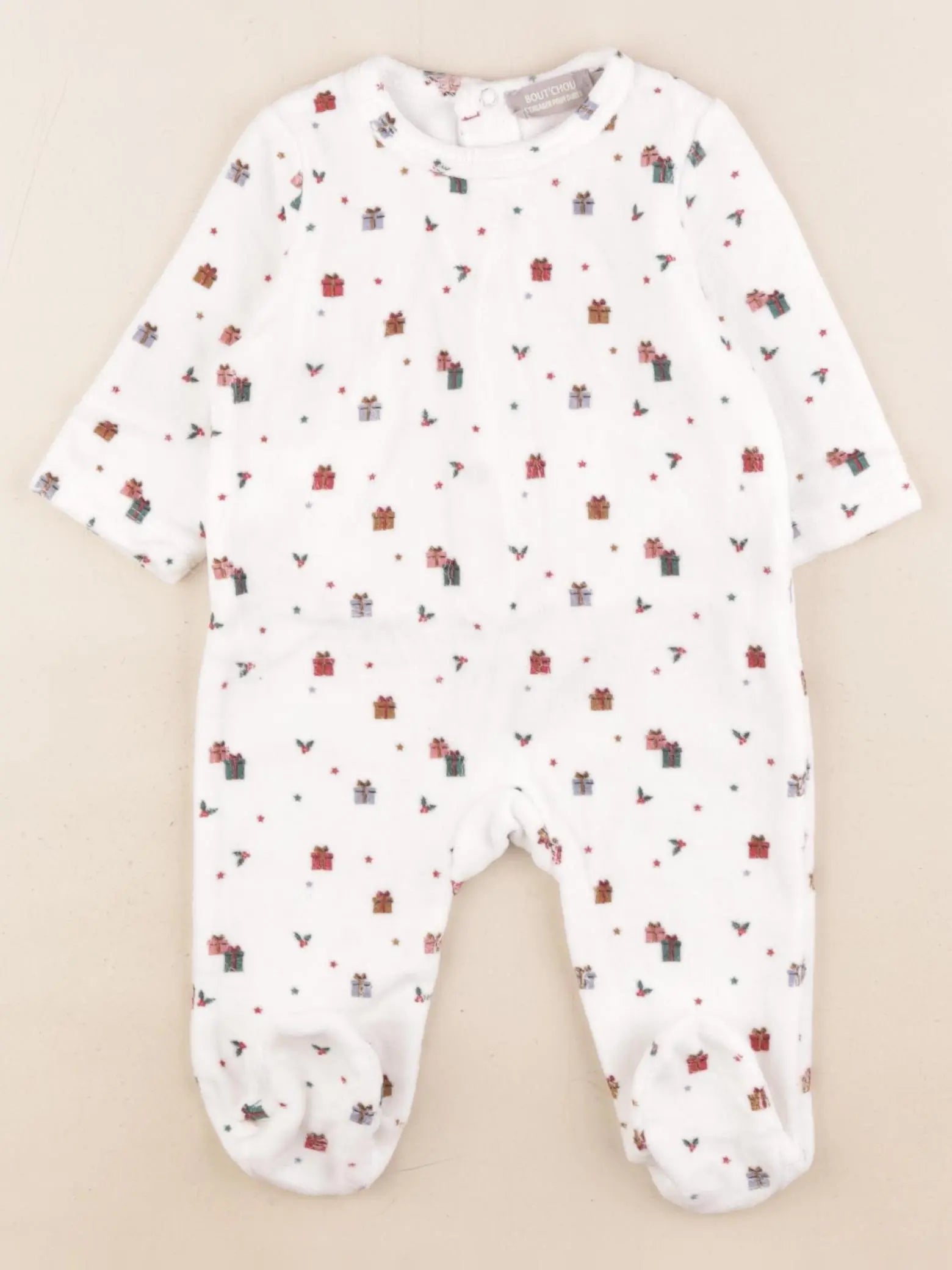 Boutchou - pyjama velours blanc - 3 mois