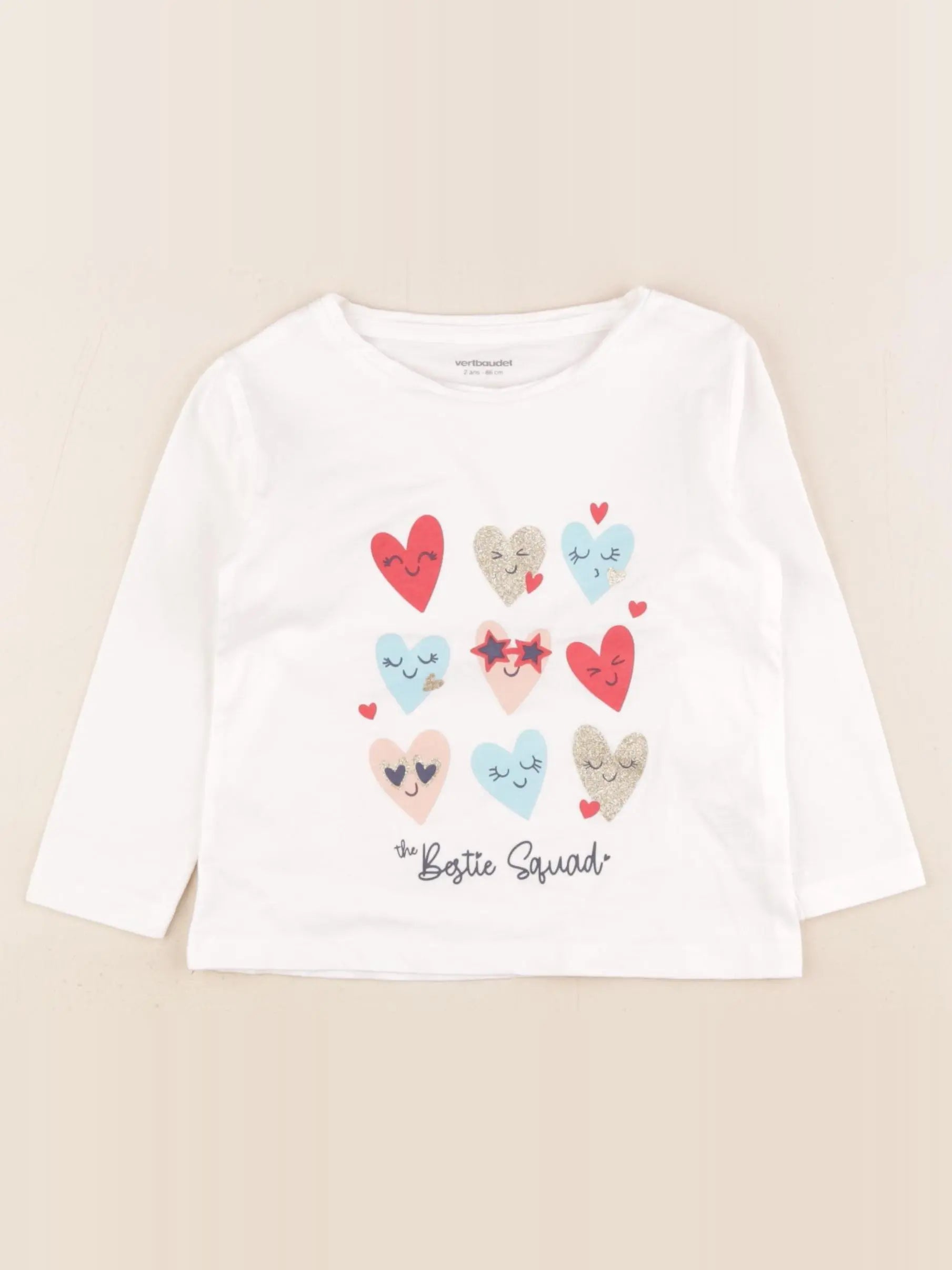 Vertbaudet - tee-shirt blanc - 2 ans