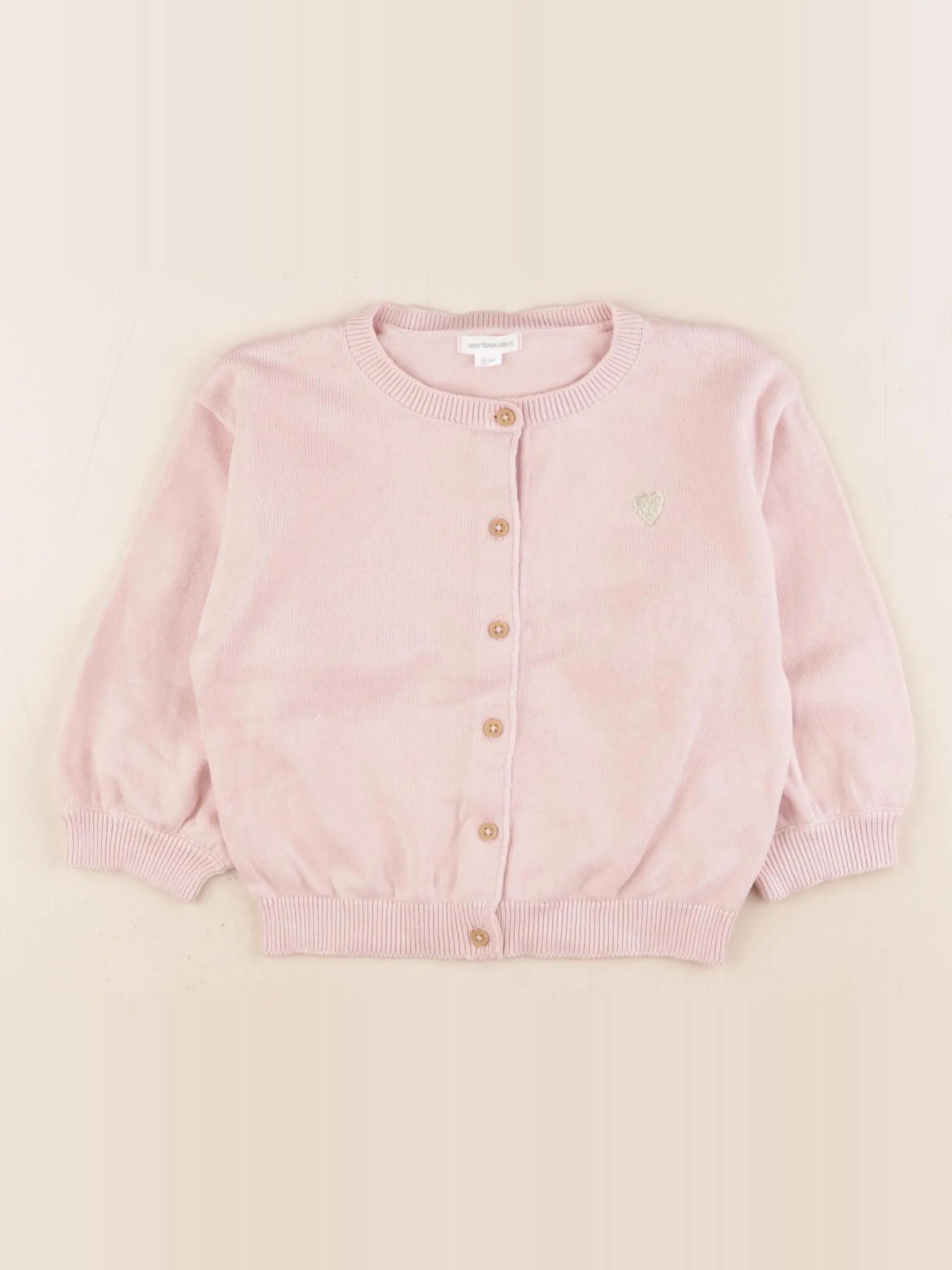 Vertbaudet - gilet rose - 24 mois