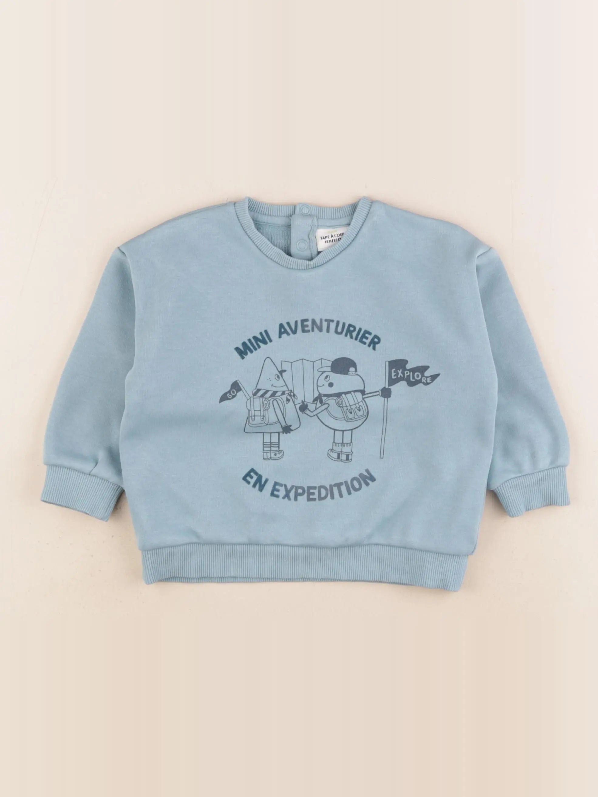 Tape à l'oeil - sweat bleu - 18 mois