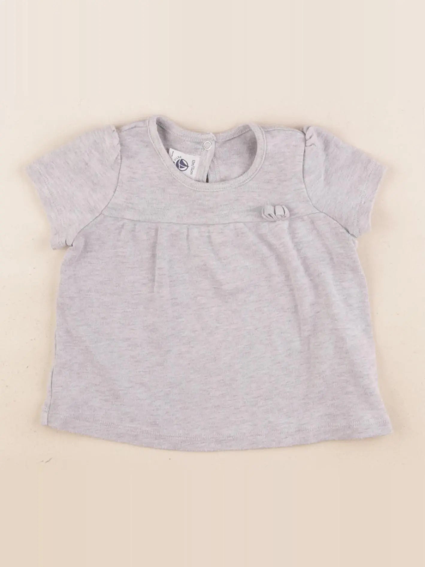 Petit Bateau - tee-shirt gris - 12 mois