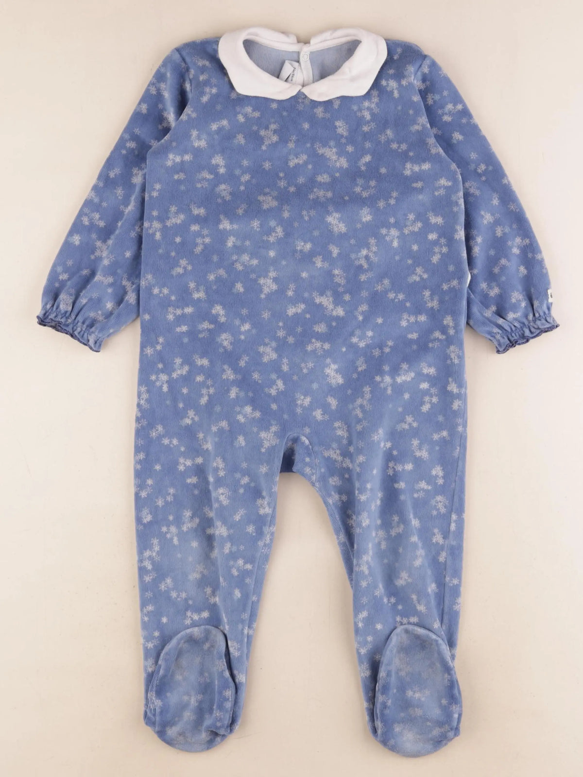 Petit Bateau - pyjama velours bleu - 24 mois