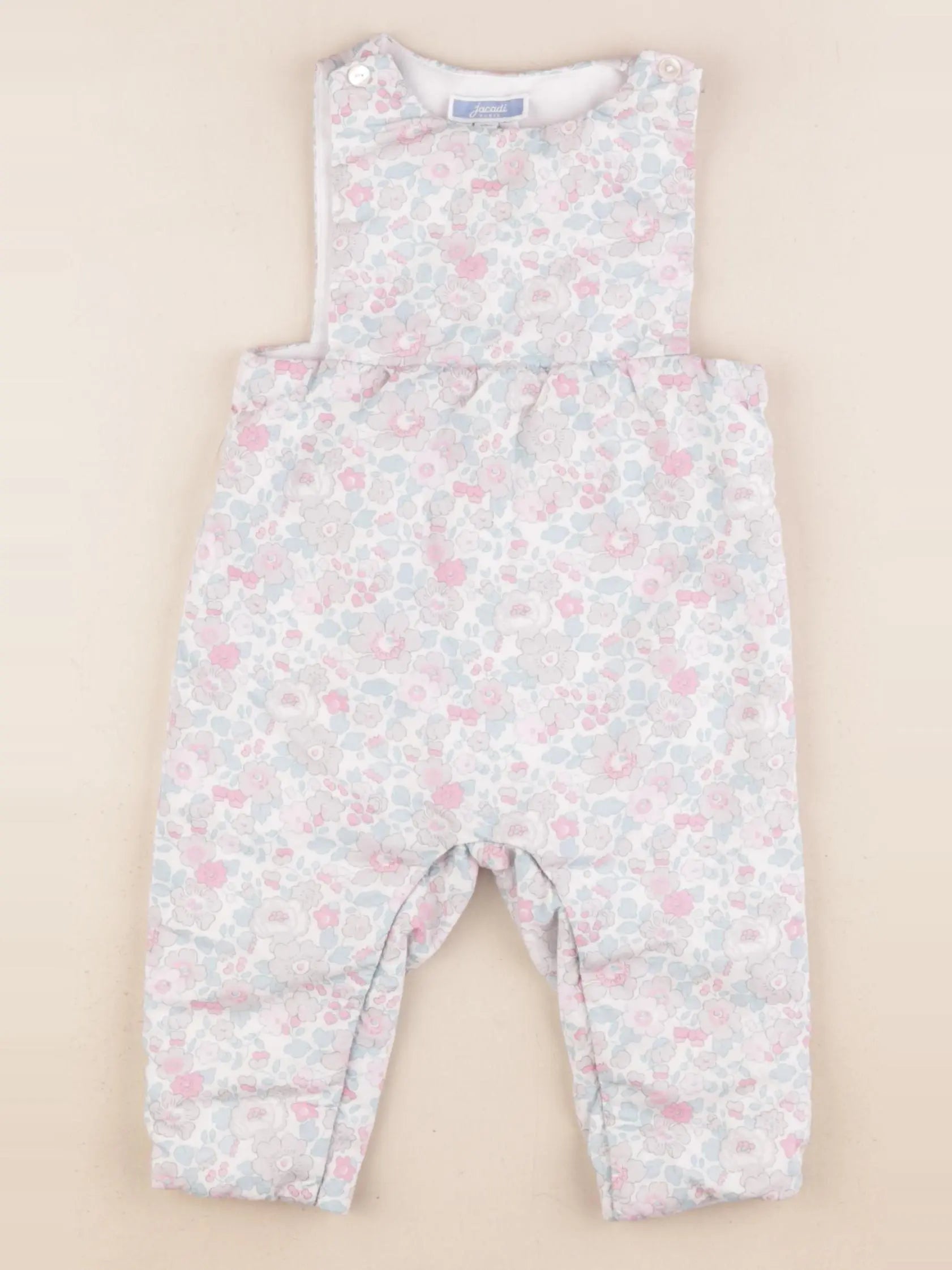 Jacadi - combinaison doublé, liberty multicolore - 12 mois