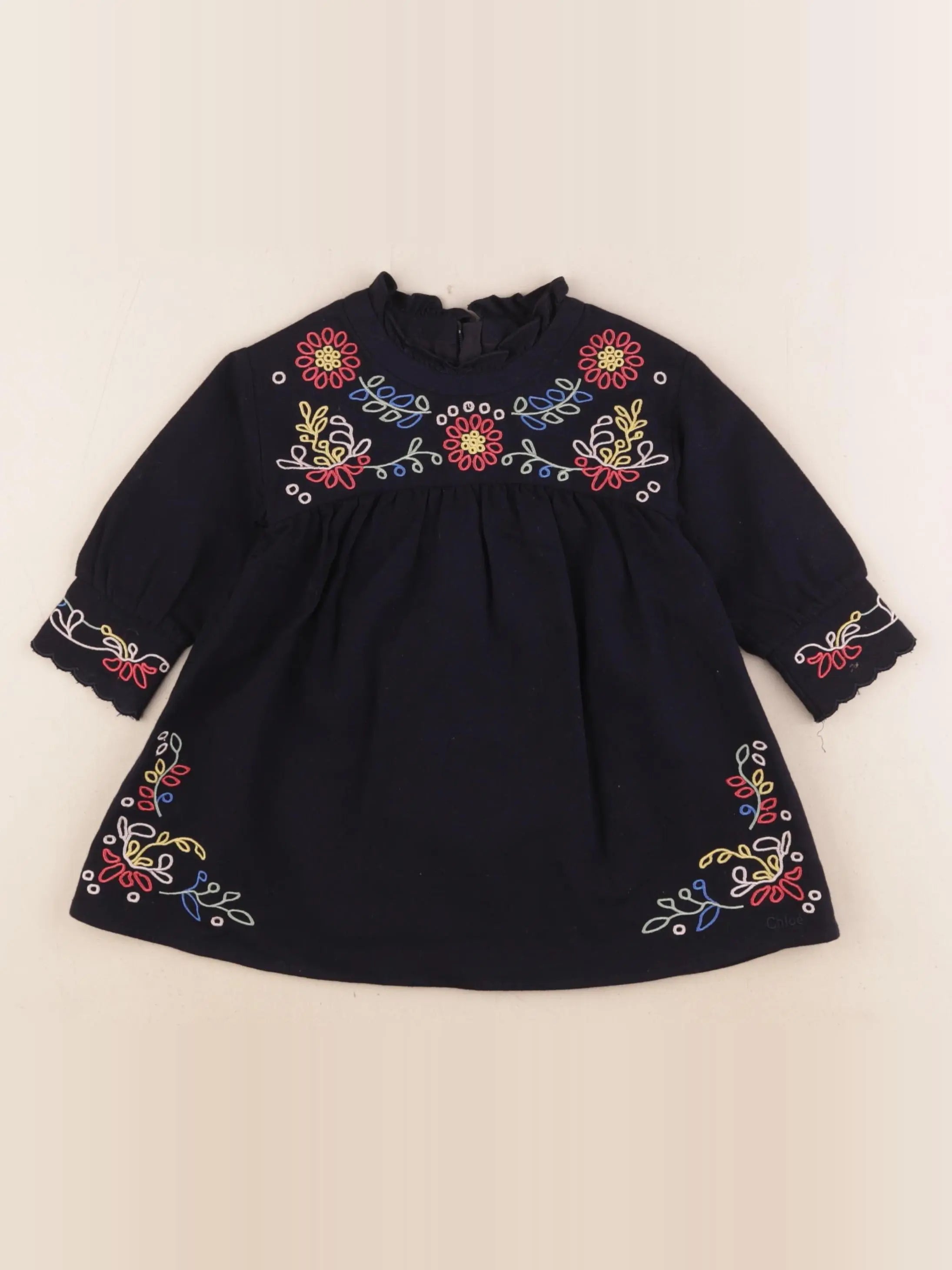Chloé - robe noir, bleu - 6 mois