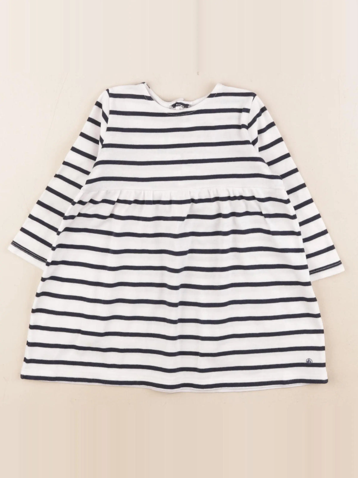 Petit Bateau - robe bleu, blanc - 18 mois