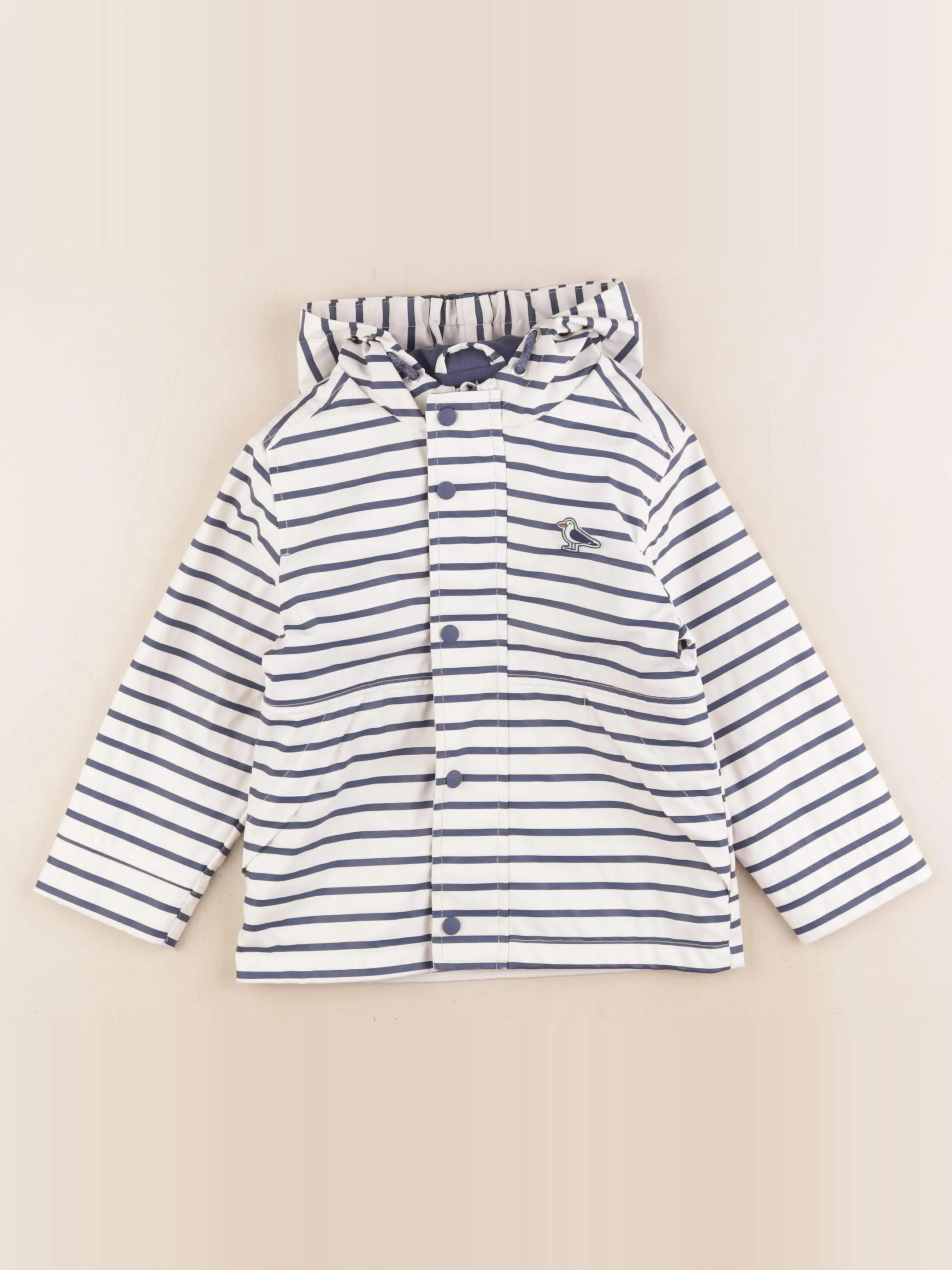 Vertbaudet - imperméable bleu, blanc - 36 mois