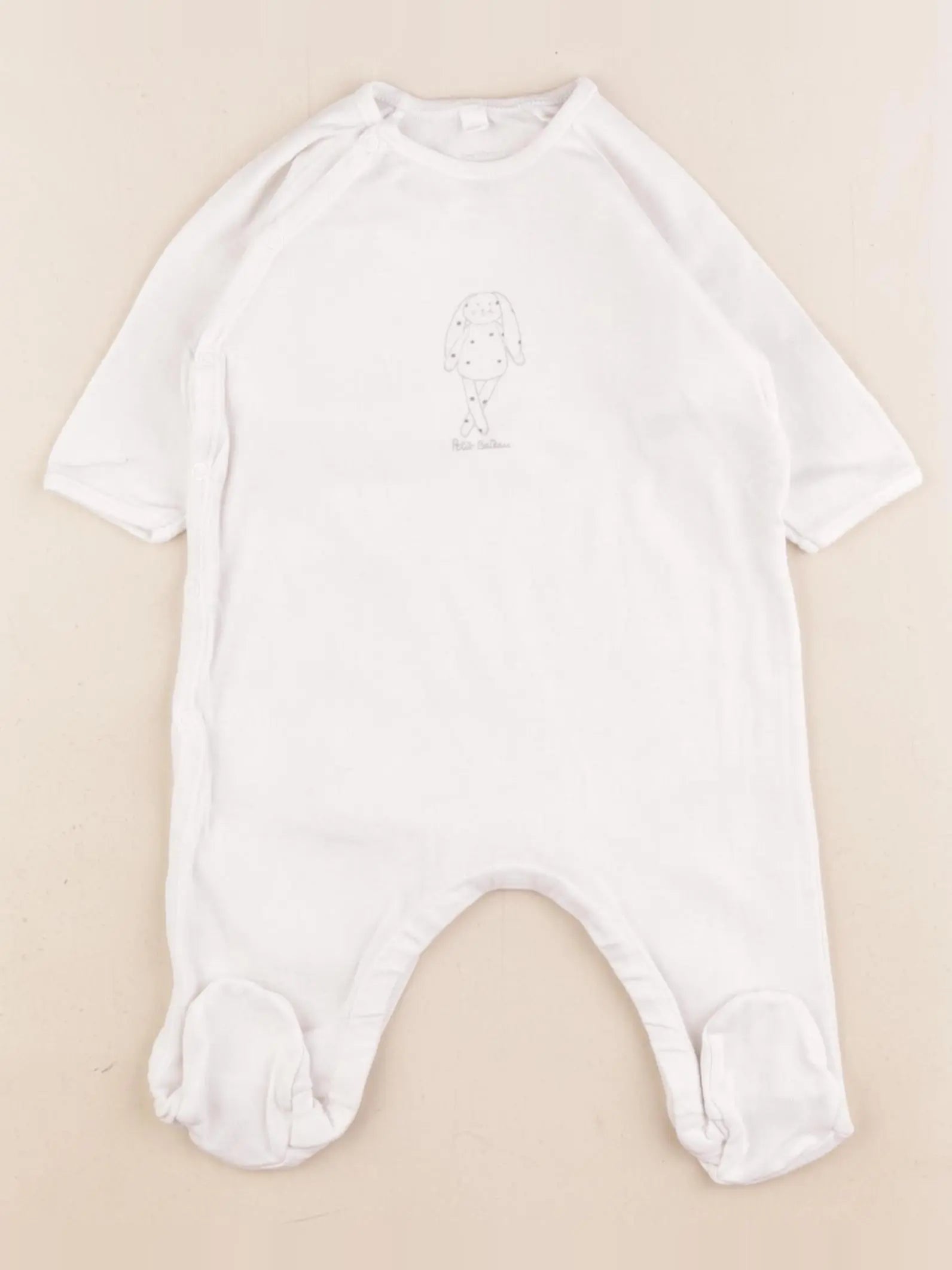 Petit Bateau - pyjama coton blanc - 3 mois