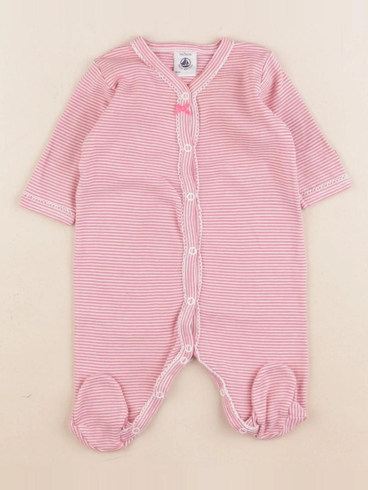 Petit Bateau - pyjama coton rose - 1 mois