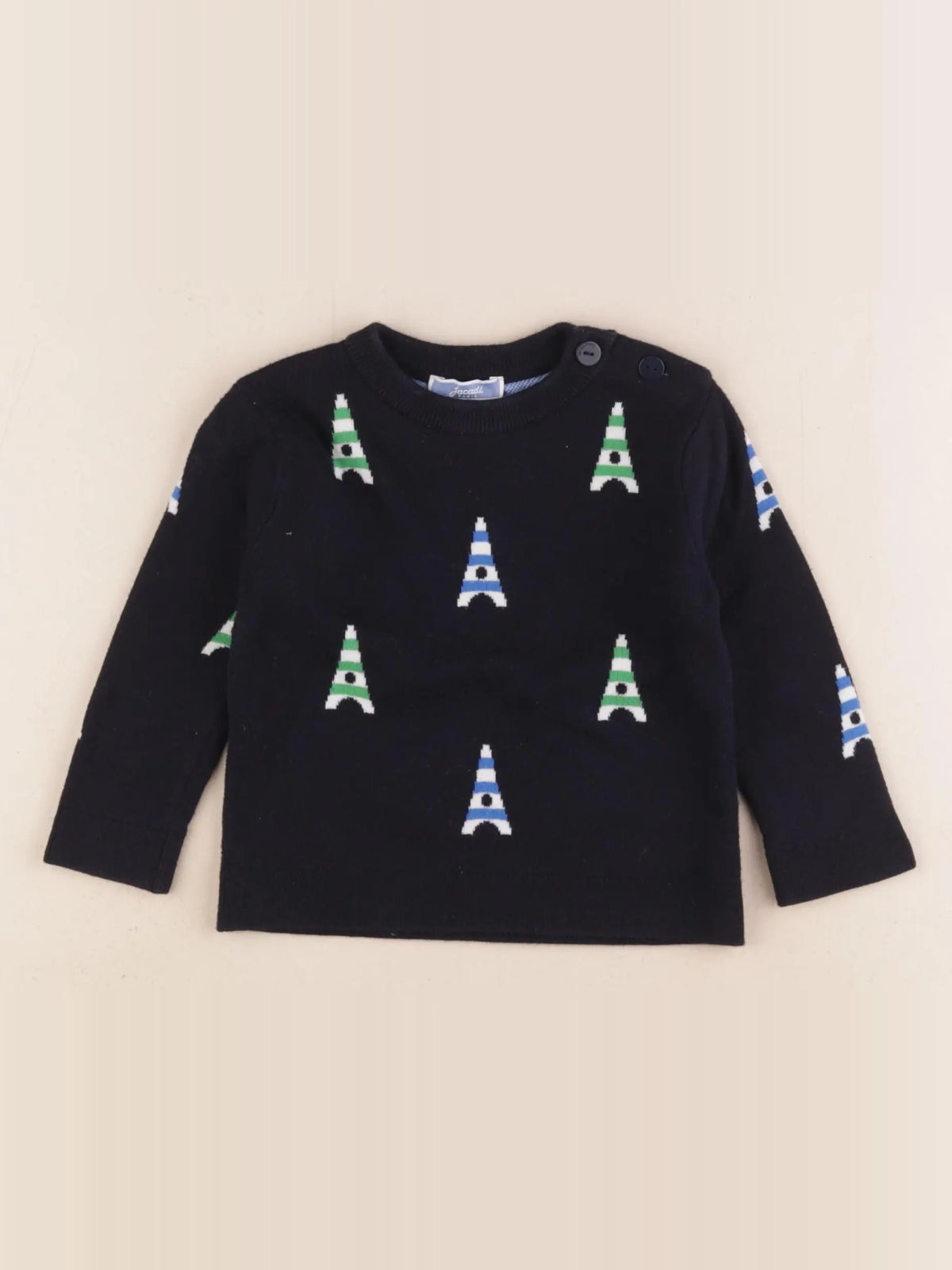 Jacadi - pull bleu - 12 mois
