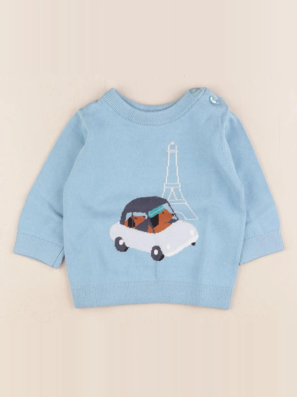 Jacadi - pull bleu - 6 mois