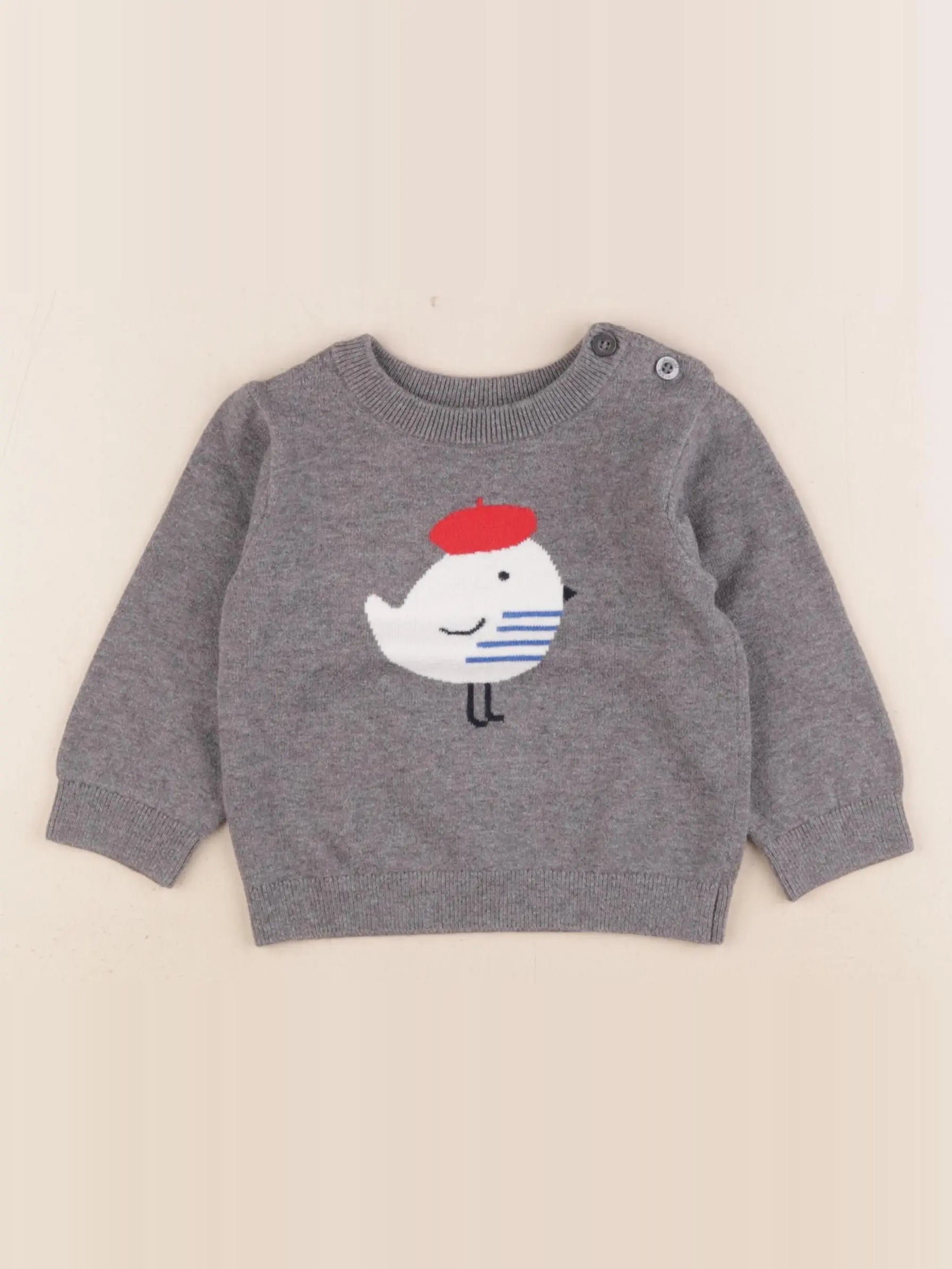Jacadi - pull gris - 12 mois