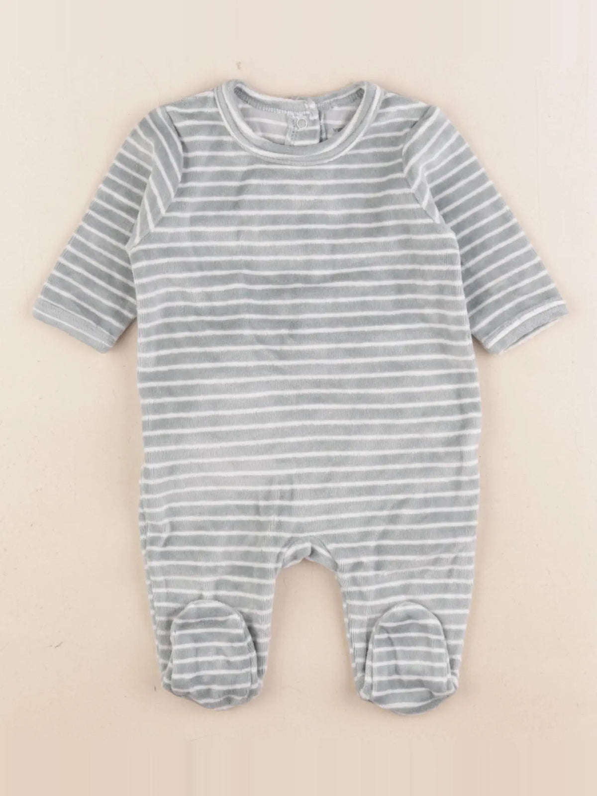 Vertbaudet - pyjama velours vert - 1 mois
