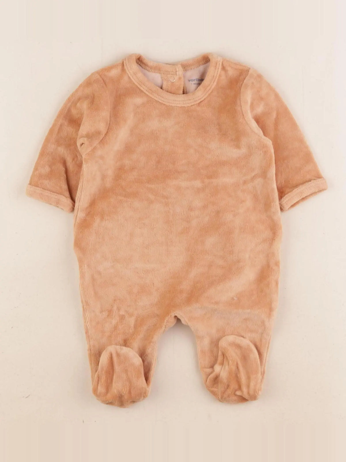 Vertbaudet - pyjama velours marron - 1 mois