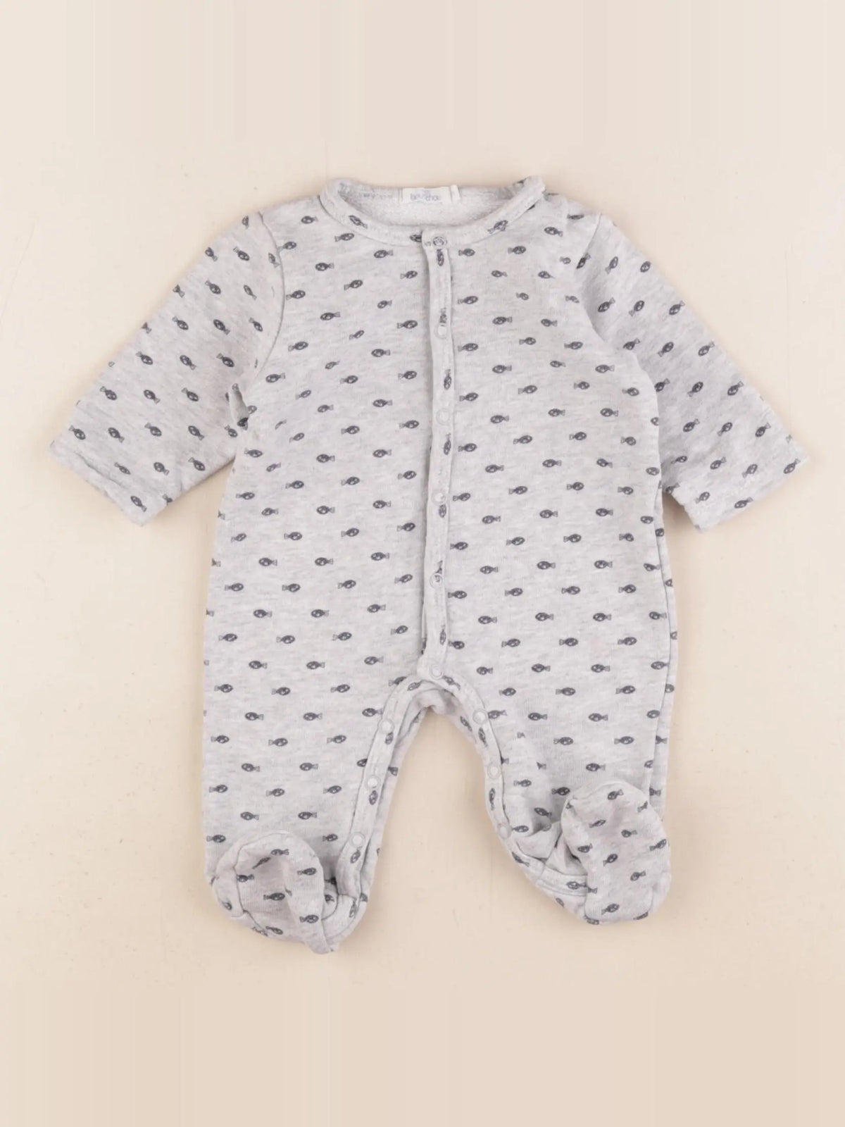 Boutchou - pyjama coton gris - 1 mois