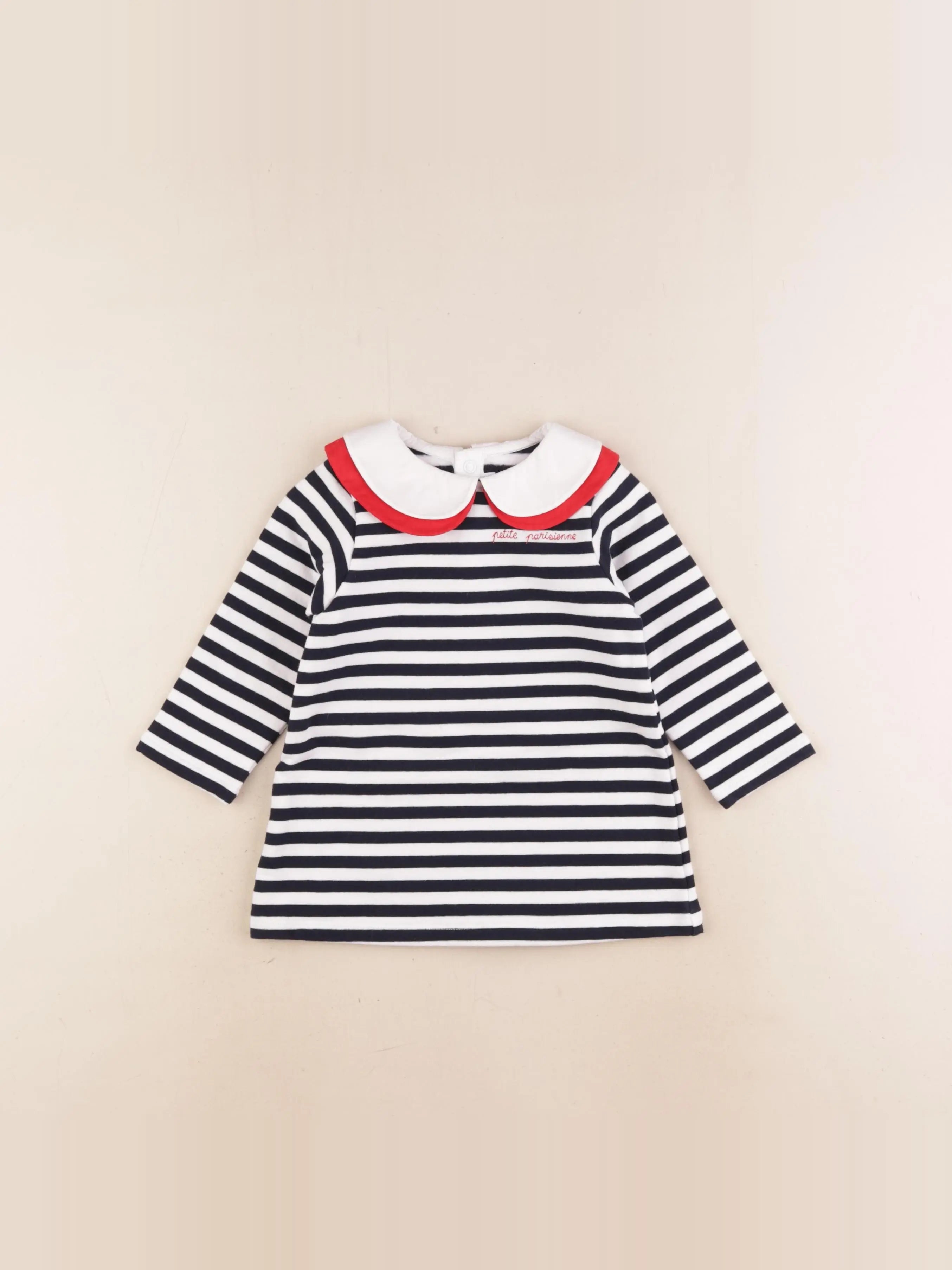 Jacadi - robe blanc, bleu - 18 mois