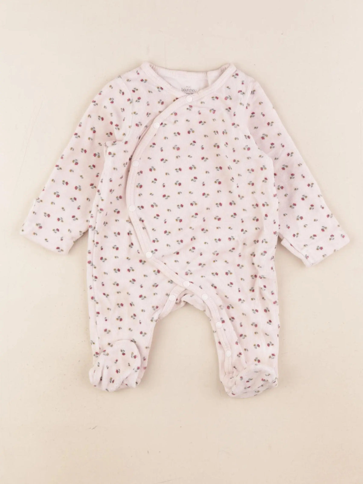 Boutchou - pyjama velours rose - 1 mois