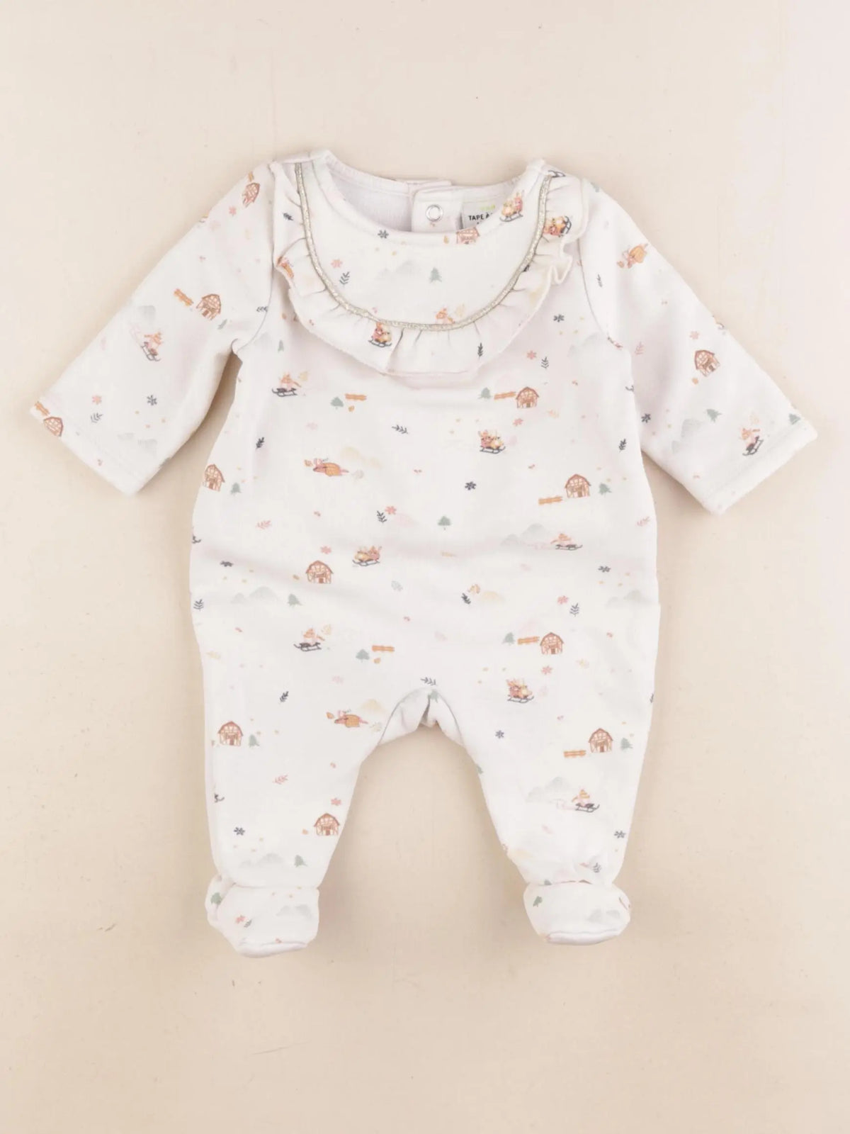 Tape à l'oeil - pyjama coton blanc - 1 mois