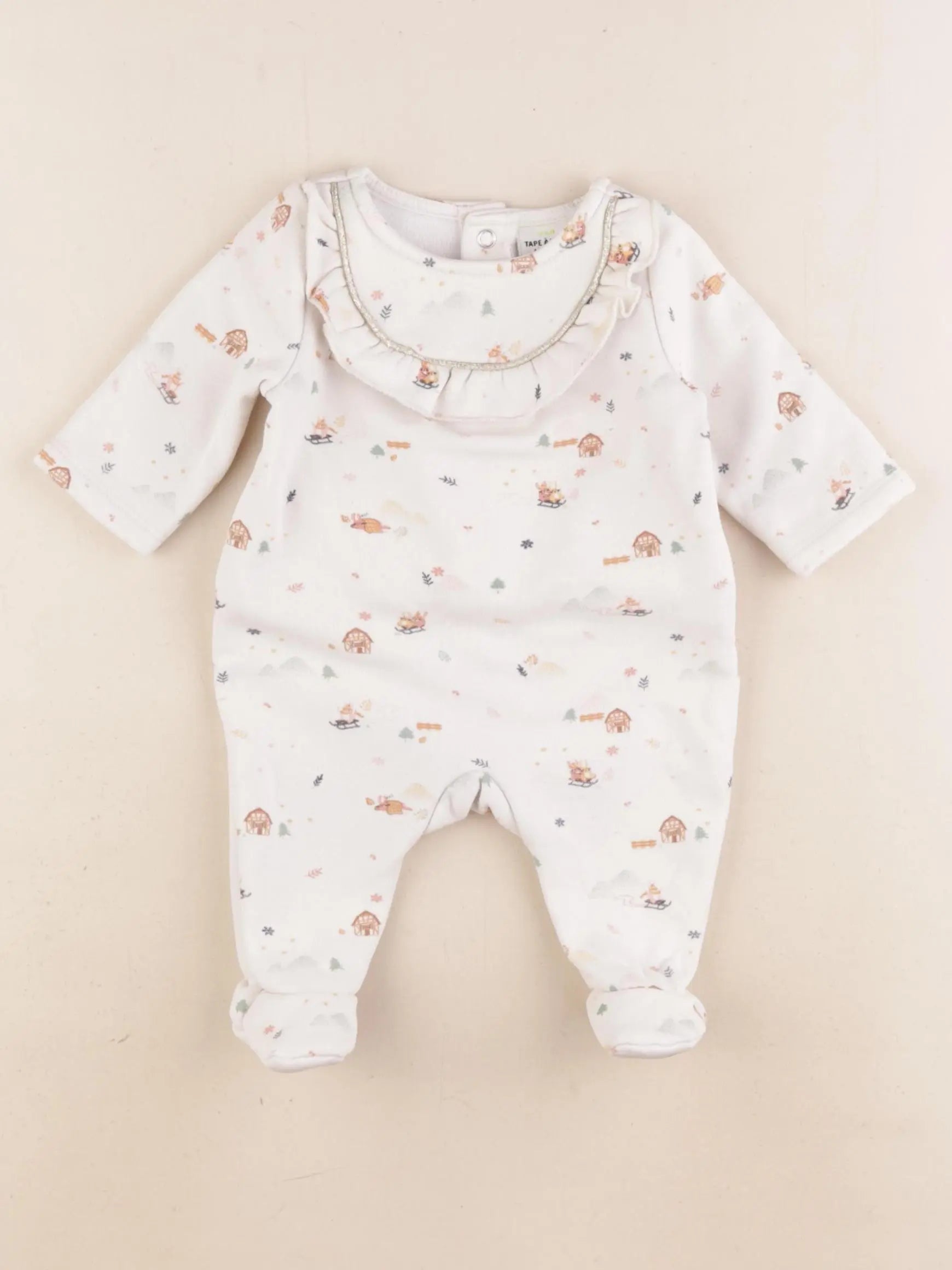 Tape à l'oeil - pyjama coton blanc - 1 mois