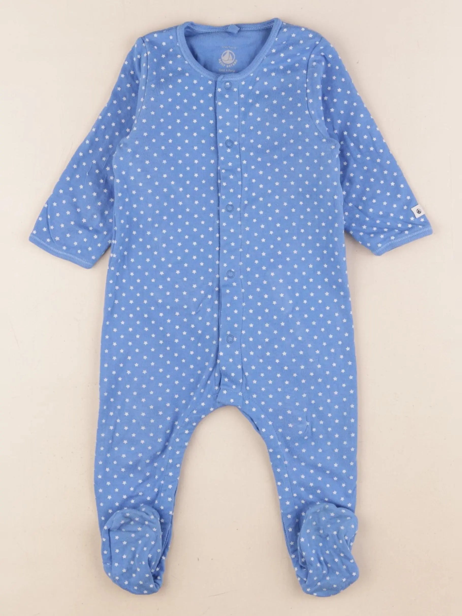 Petit Bateau - pyjama coton bleu - 12 mois
