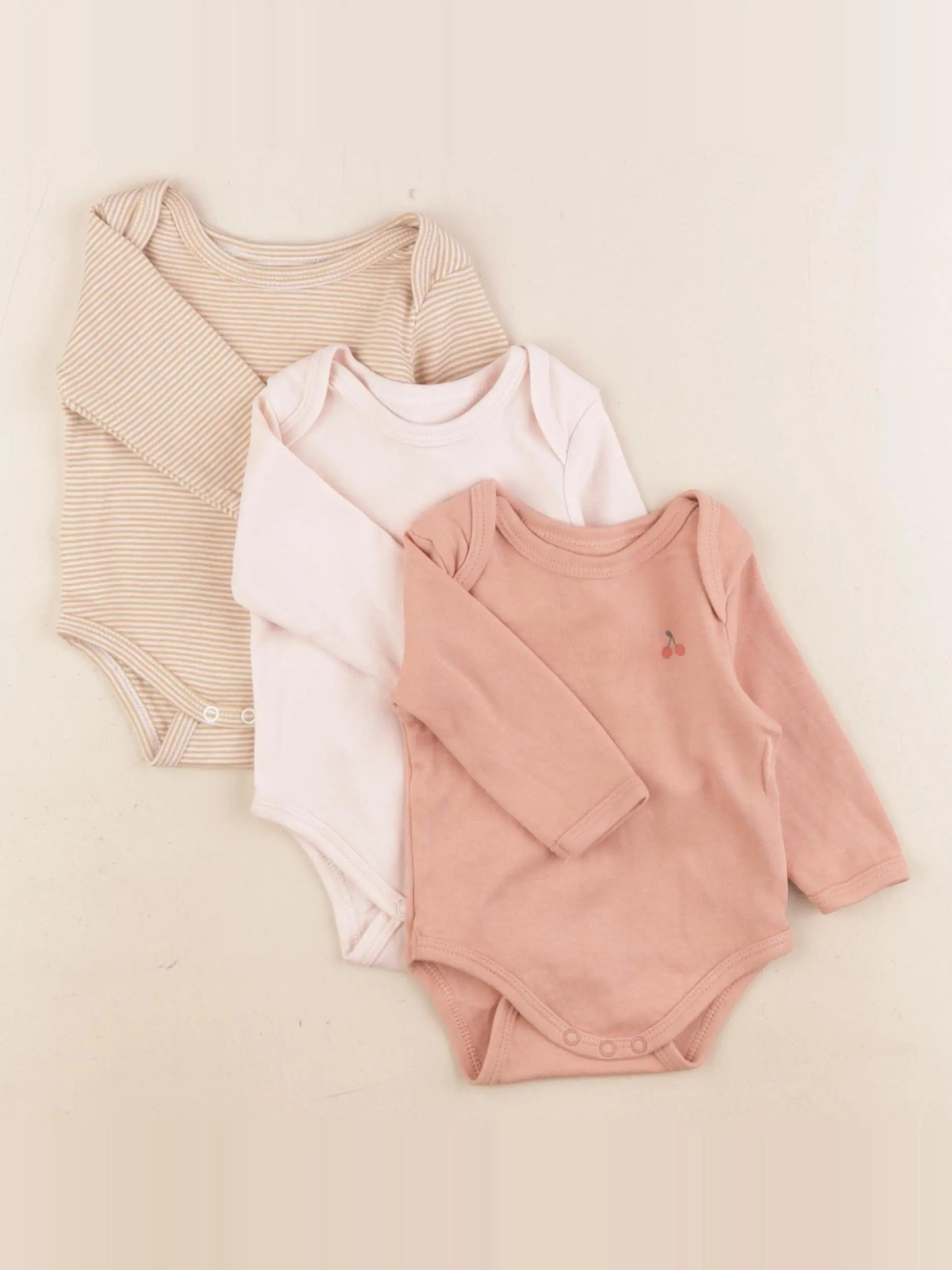 Vertbaudet - lot de 3 bodies en coton multicolore - 3 mois