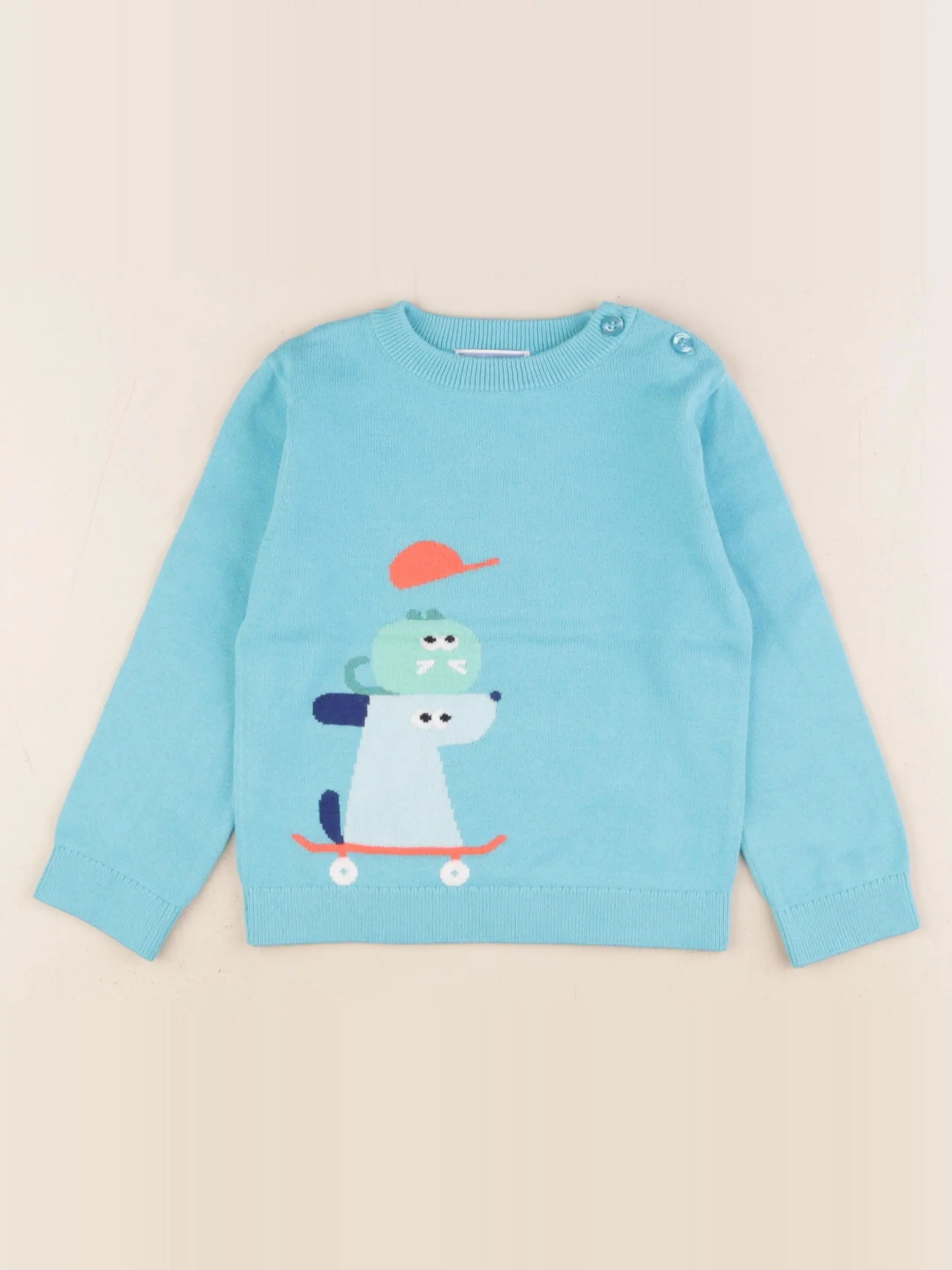 Jacadi - pull bleu - 24 mois