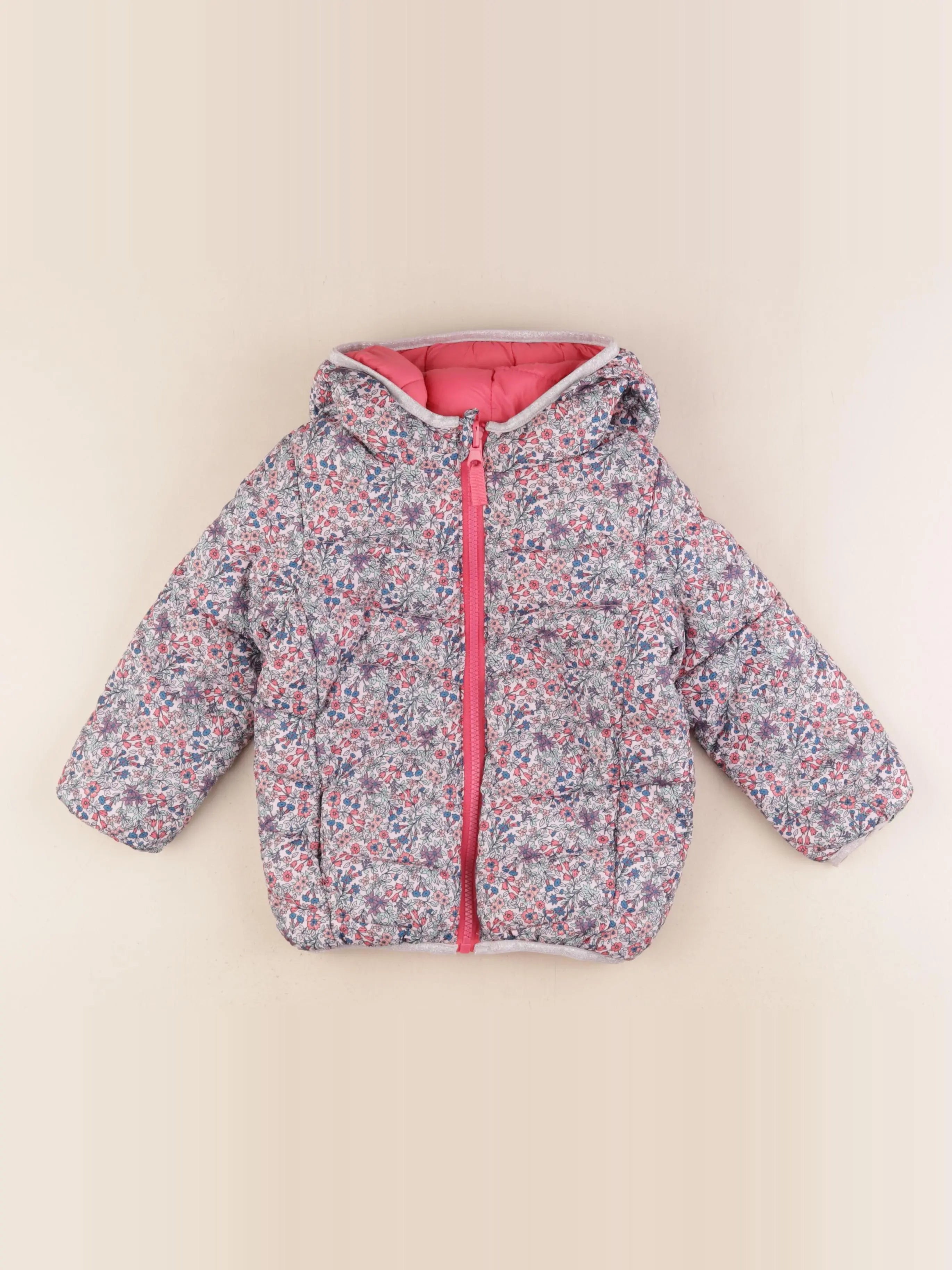 Vertbaudet - doudoune réversible rose - 4 ans