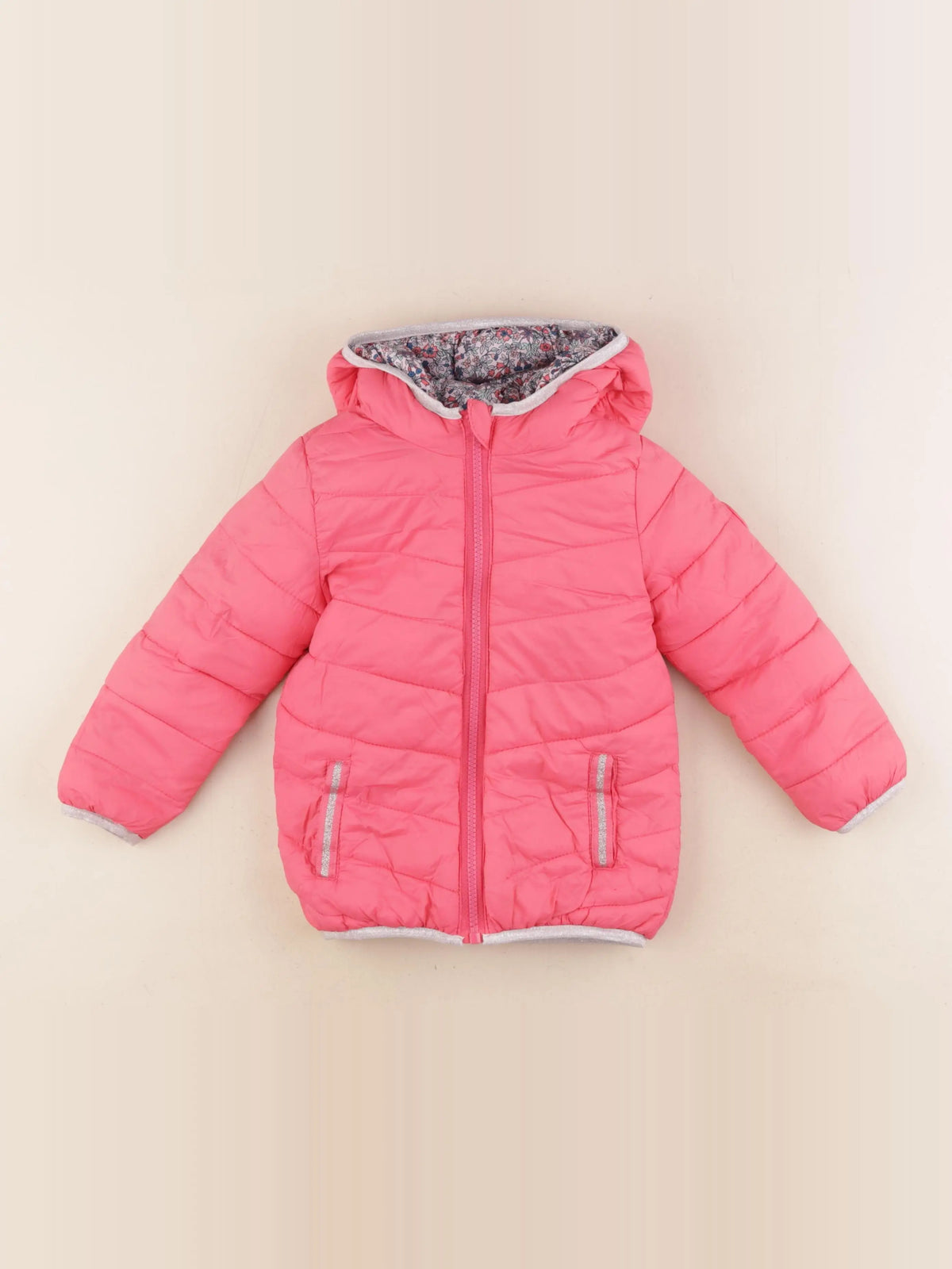 Vertbaudet - doudoune réversible rose - 4 ans