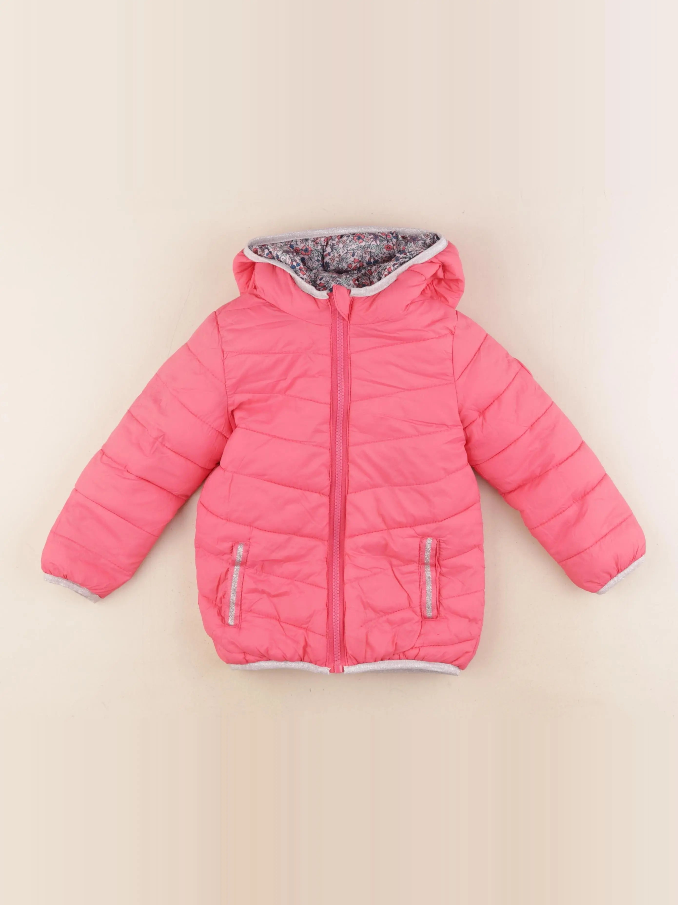 Vertbaudet - doudoune réversible rose - 4 ans