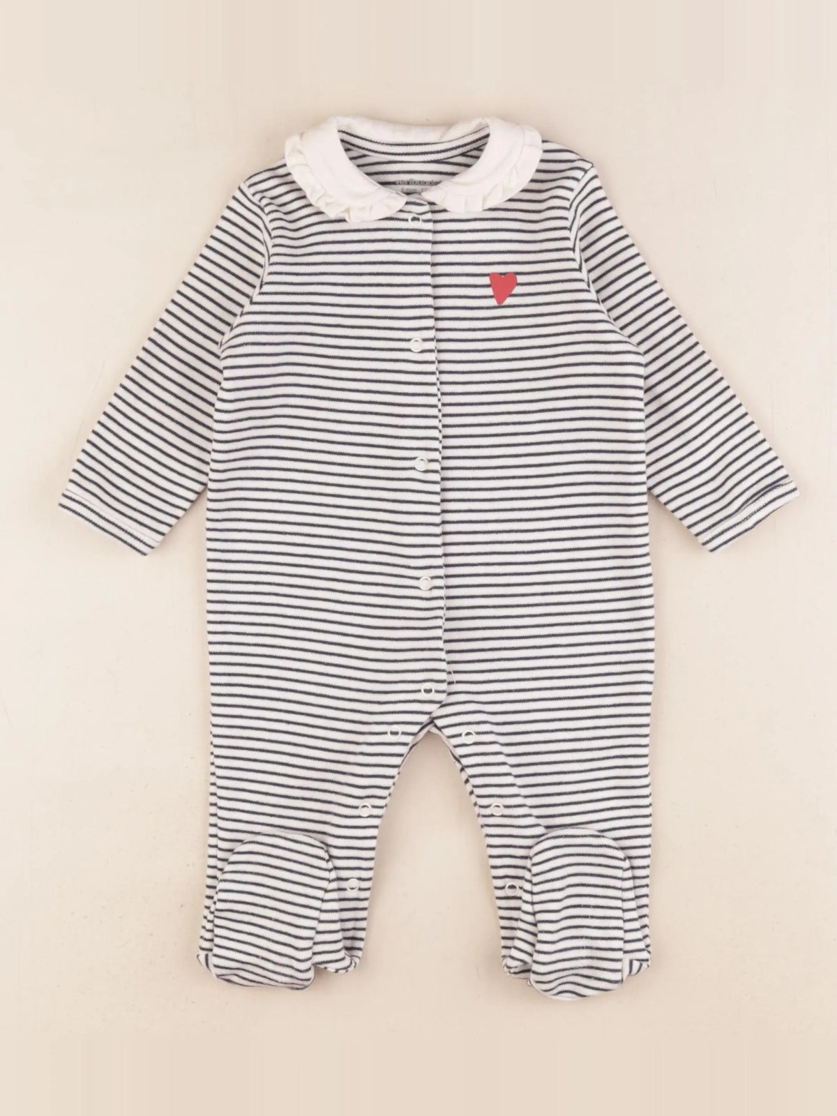 Vertbaudet - pyjama coton blanc, bleu - 6 mois